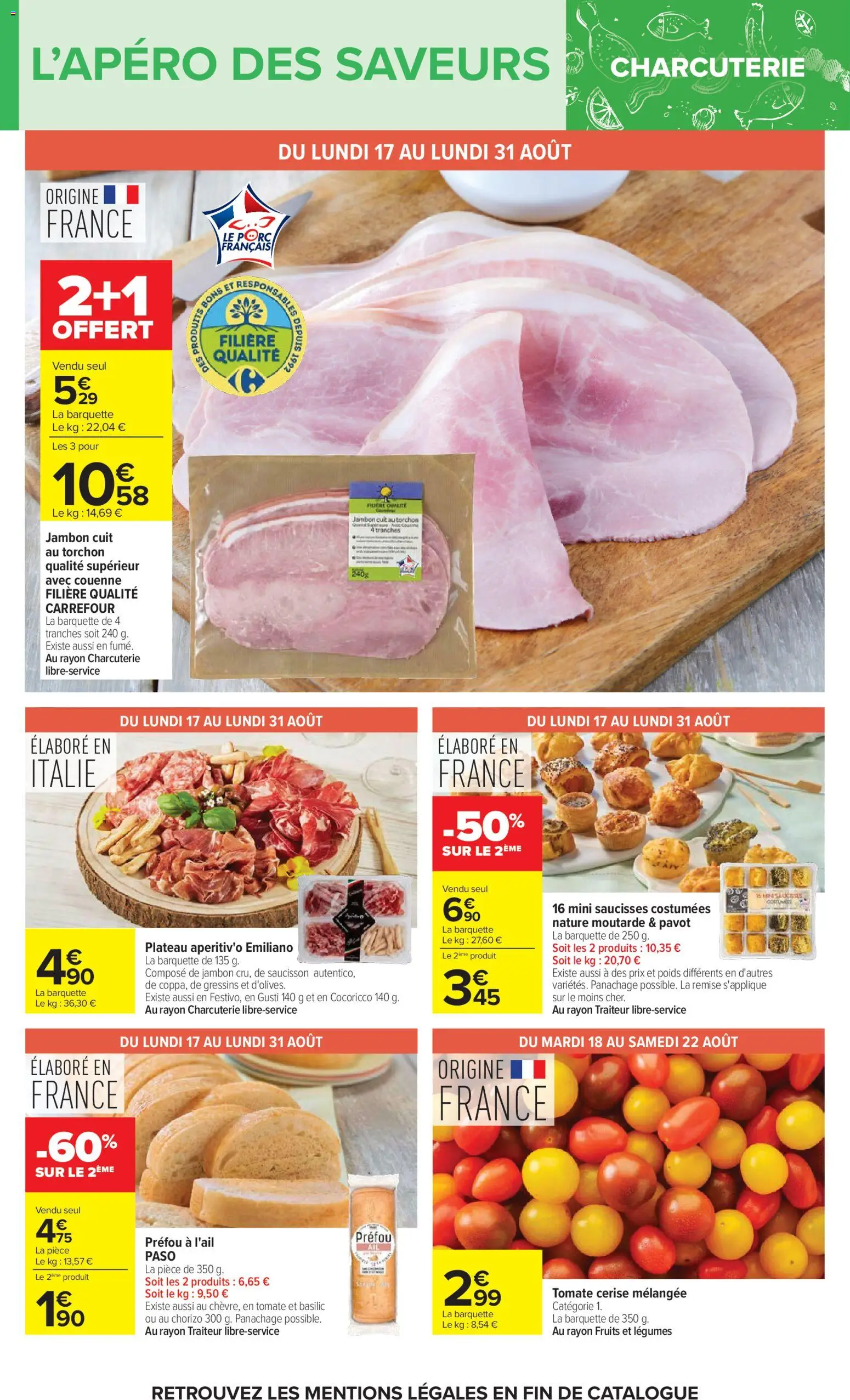 {H1} | Page: 18 | Produits: Pavot, Fruits, Saucisses, Tomate cerise
