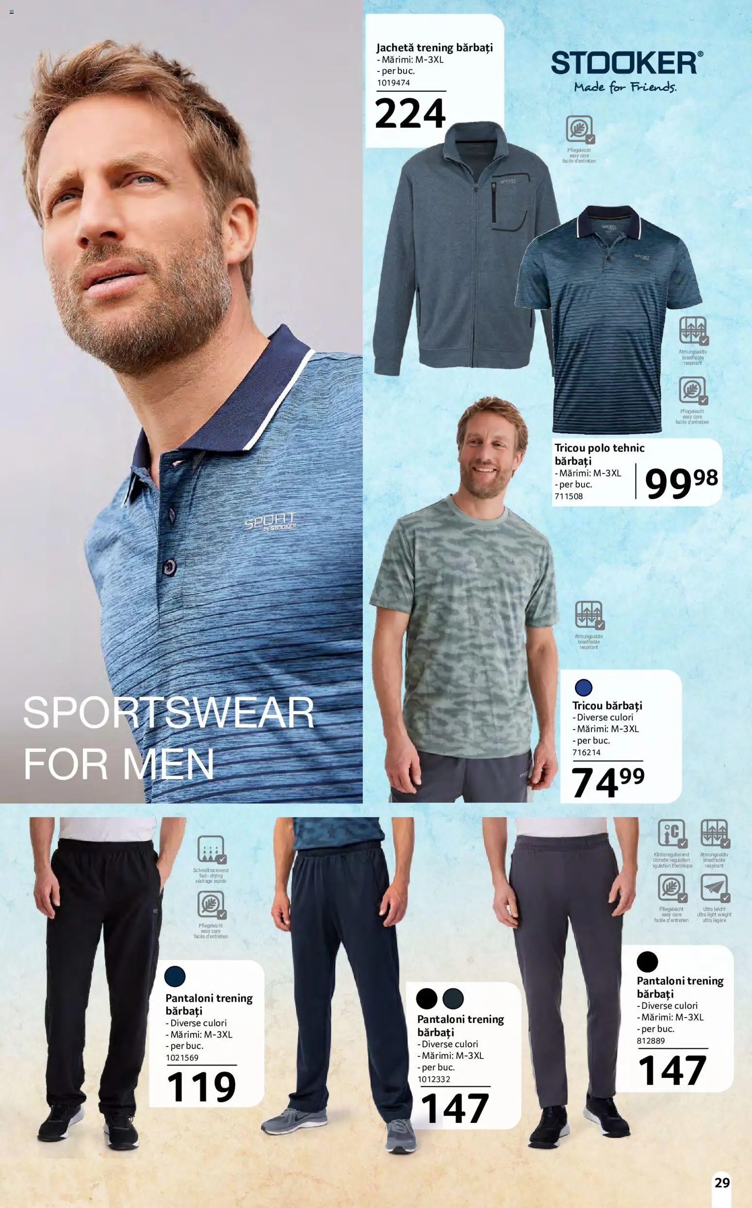 Noul catalog Selgros – valabil de la 15.05.2026 | Pagină: 29 | Produse: Jachetă, Trening, Deri ve Tüy Bakımı, Pantaloni
