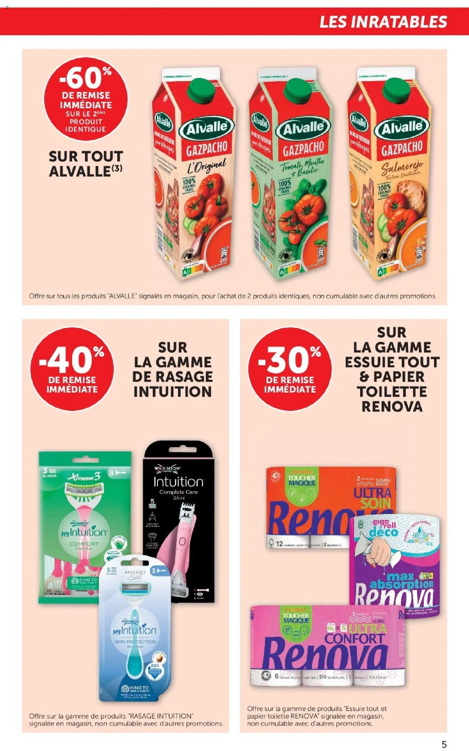 {H1} | Page: 5 | Produits: Menthe, Papier toilette, Papier toilette Renova, Bikini