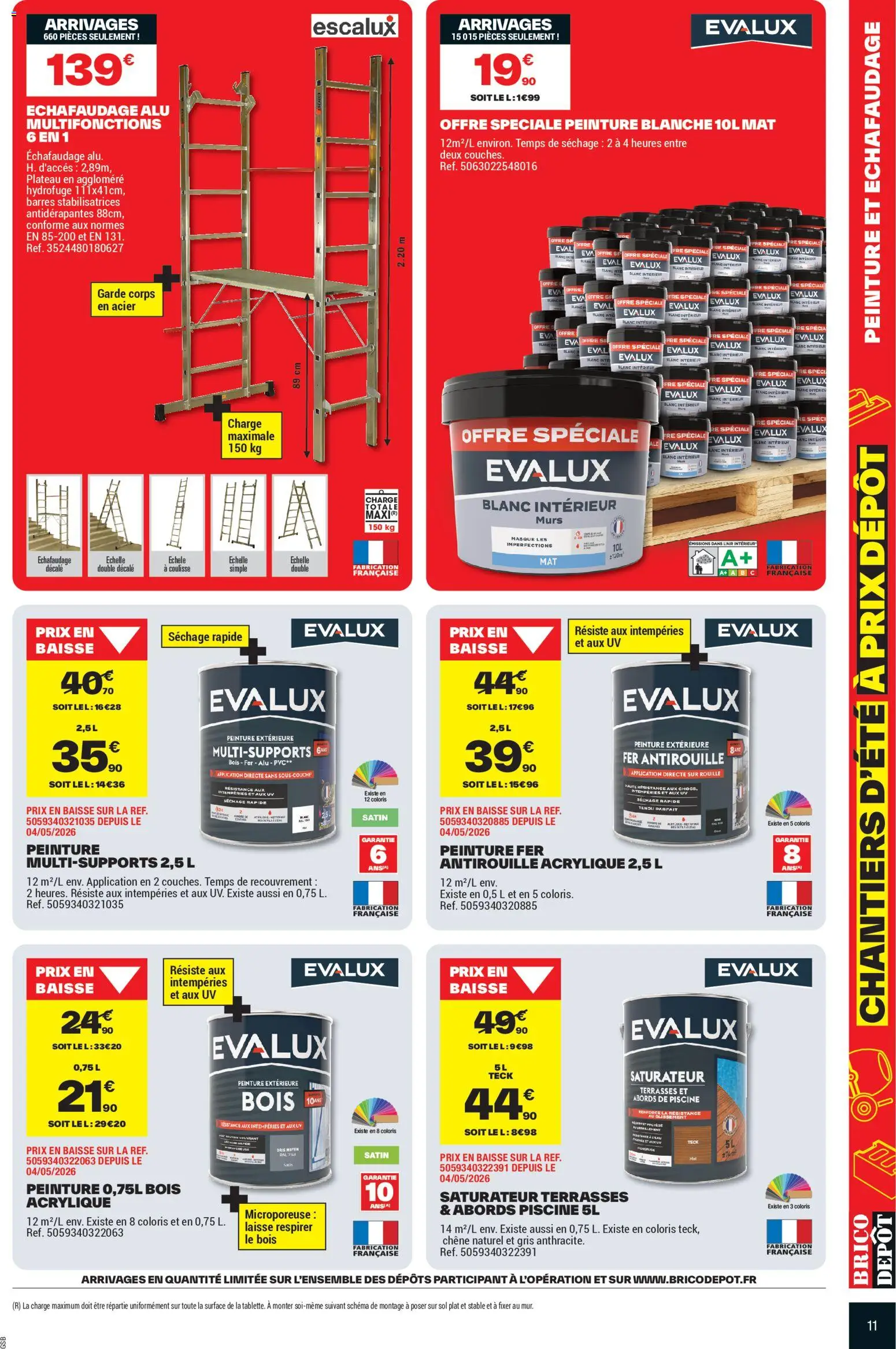 {H1} | Page: 11 | Produits: Peinture Blanche, Plateau, Échafaudage, Masque