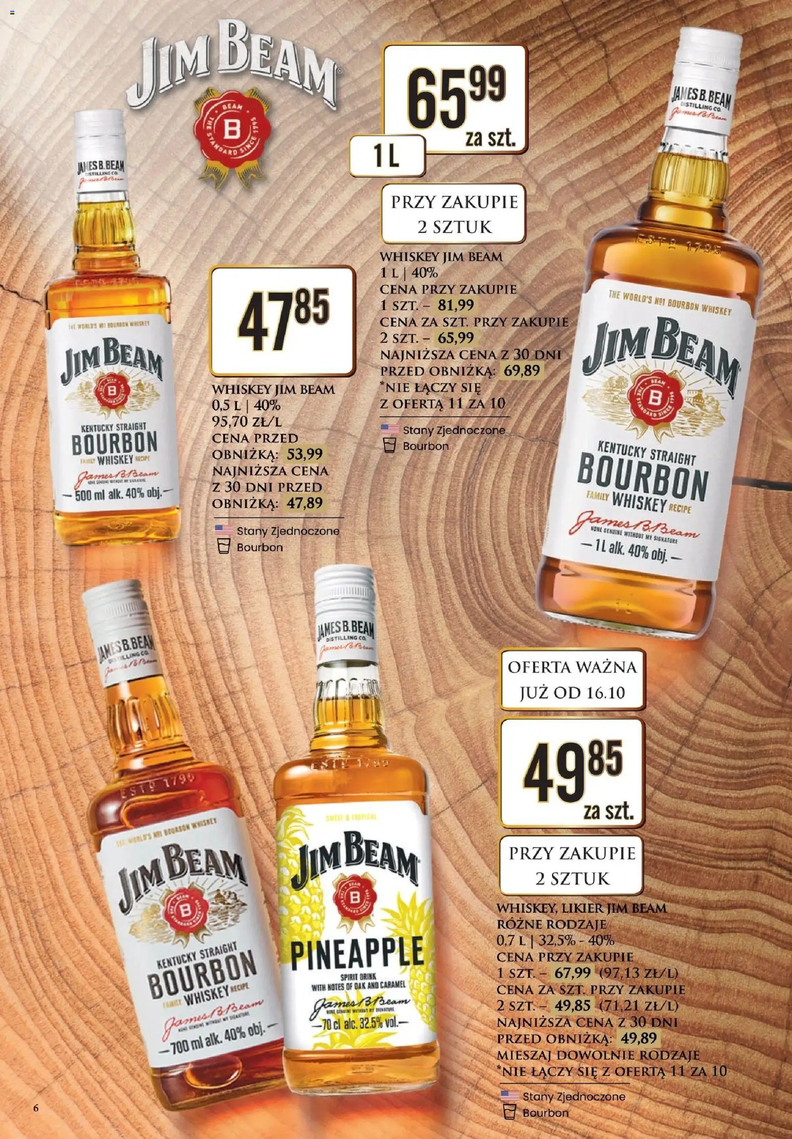 Dino gazetka - Katalog alkoholowy od 19.10.2026 | Strona: 6 | Produkty: Bourbon, Jim Beam