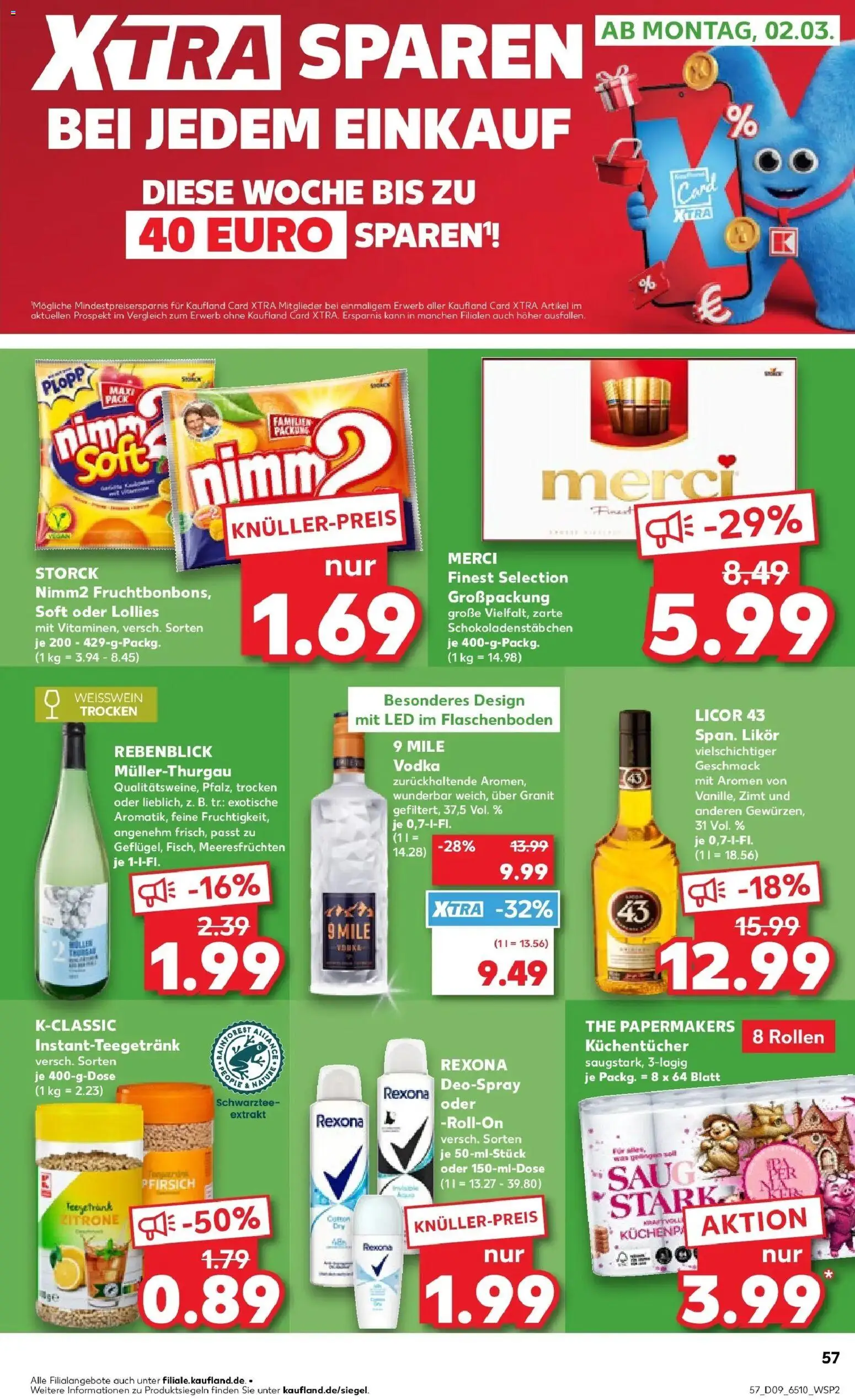 Kaufland prospekt Emmerich Am Rhein	 – gültig ab 26.02.2026 | Seite: 57 | Produkte: Merci, Likör, Deodorant, Deospray