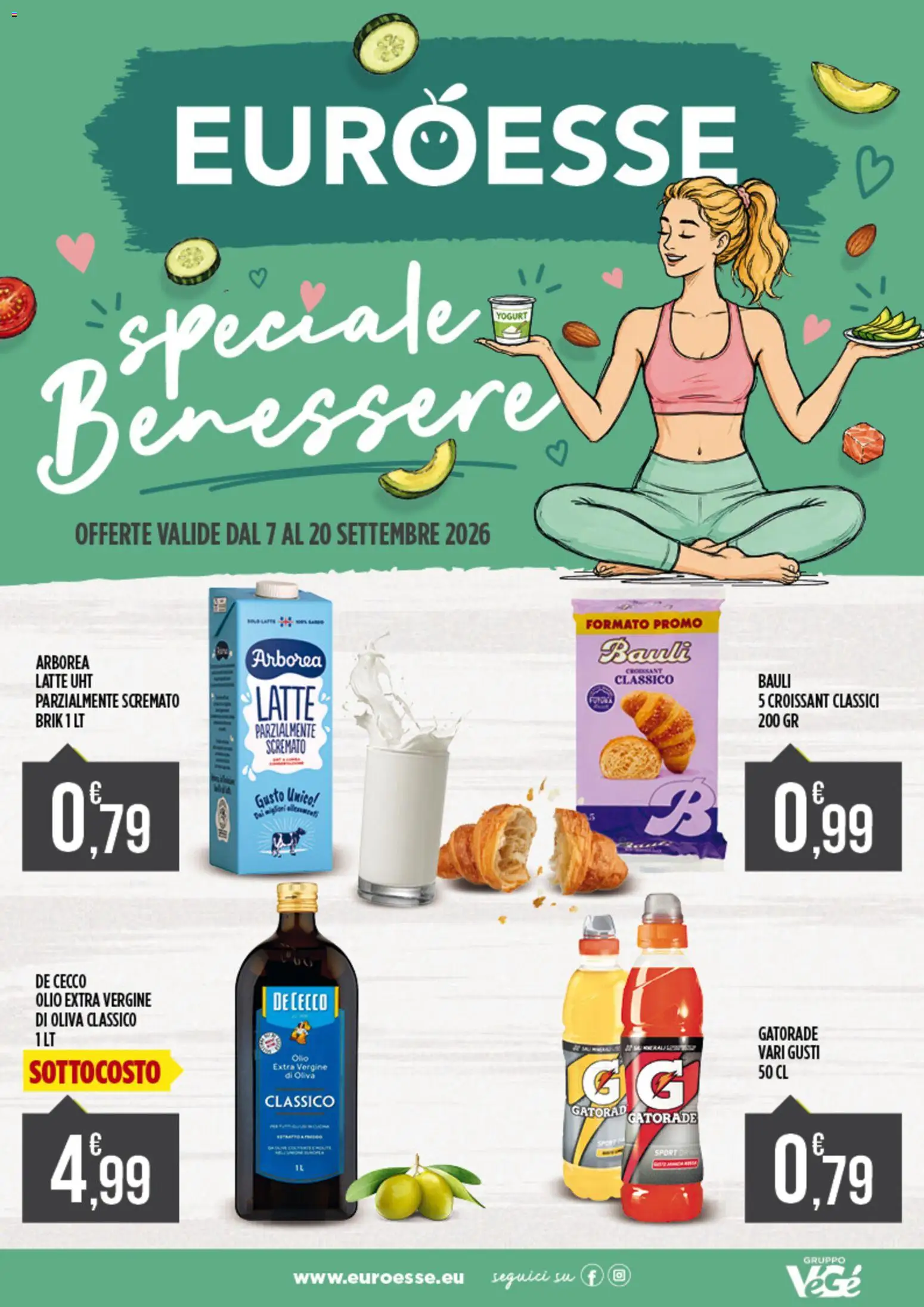 Volantino Euroesse del 07/09/2026 | Pagina: 1 | Prodotti: Yogurt, Latte, Olio, Olio extra vergine