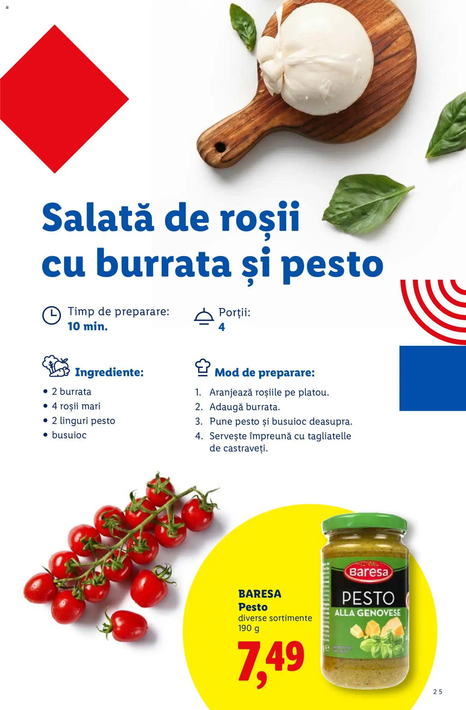 Noul catalog Lidl – valabil de la 07.09.2026 | Pagină: 25 | Produse: Burrata, Linguri, Roșii, Salată