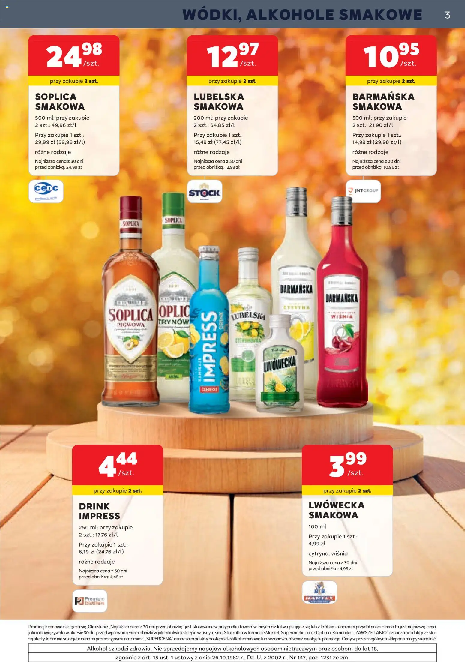 Stokrotka gazetka - Oferta alkoholowa od 29.10.2026 | Strona: 3 | Produkty: Alkohole, Stokrotka, Soplica, Alkohol
