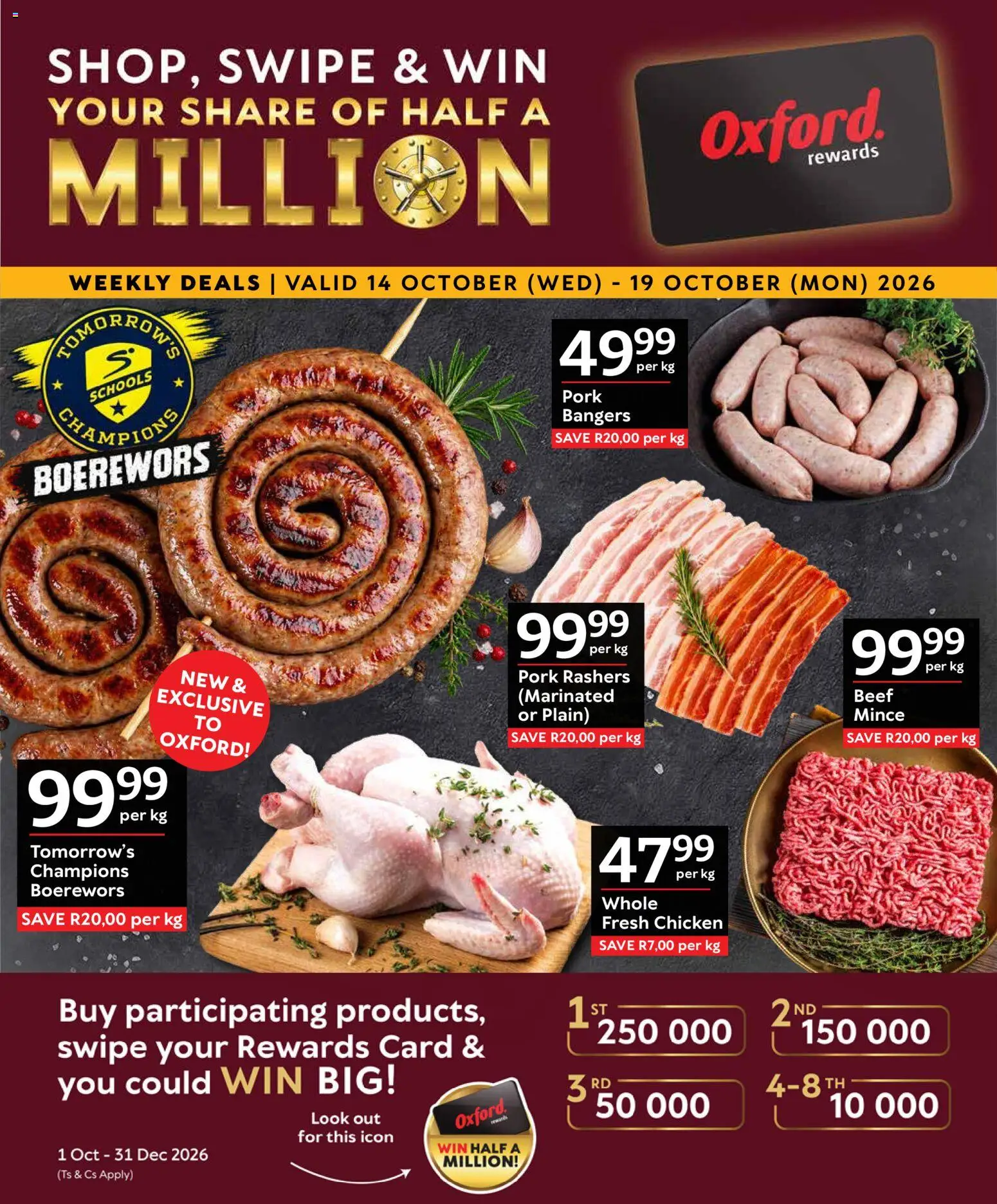 New Oxford Freshmarket catalogue – valid from 14/10/2026 | Page: 1 | Products: Boerewors, Chicken, Pork, Beef