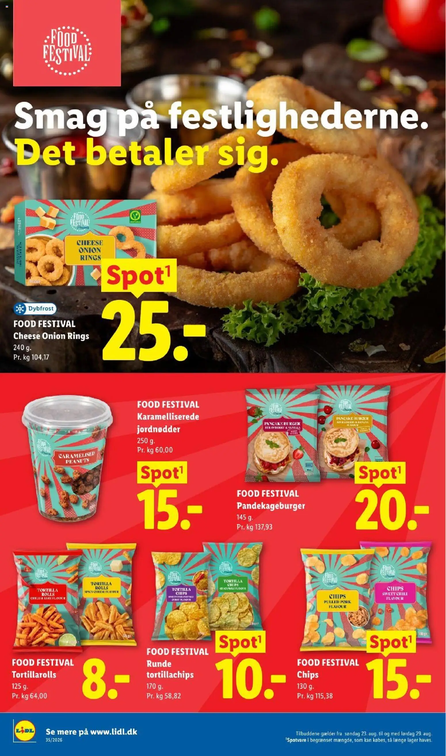 Lidl tilbudsavis – gyldig fra 23/08/2026 | Side: 14 | Produkter: Jordnødder, Chips, Lime, Tortillachips