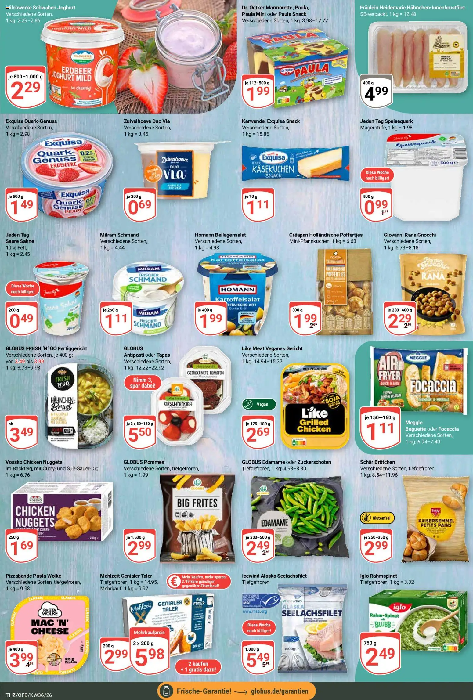 Globus Prospekt Theißen – gültig ab 31.08.2026 | Seite: 12 | Produkte: Quark, Joghurt, Milram, Sahne