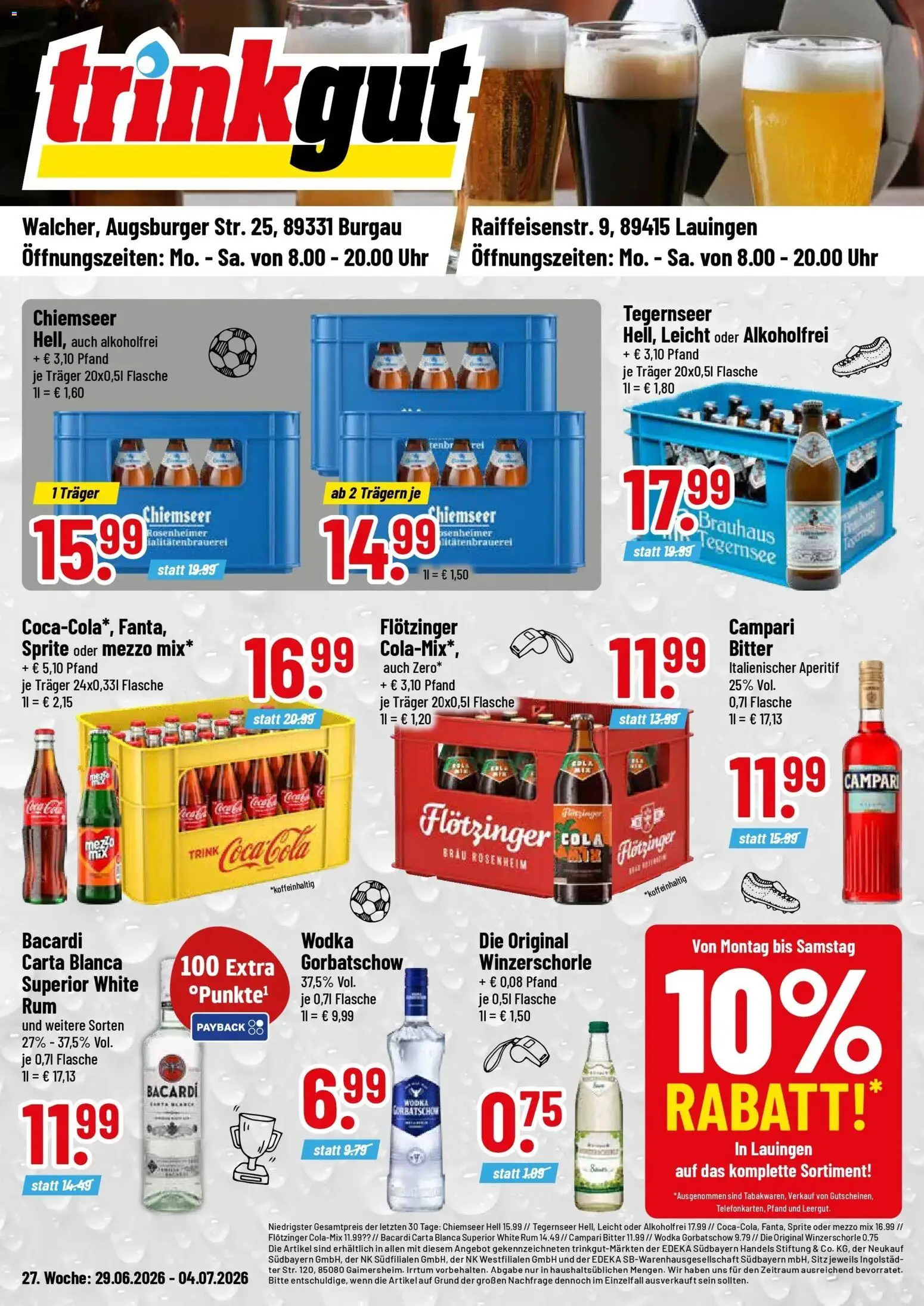 Trinkgut - trinkgut: Wochenangebote – gültig ab 28.06.2026 | Seite: 1 | Produkte: Bacardi, Mezzo mix, Coca cola, Cola