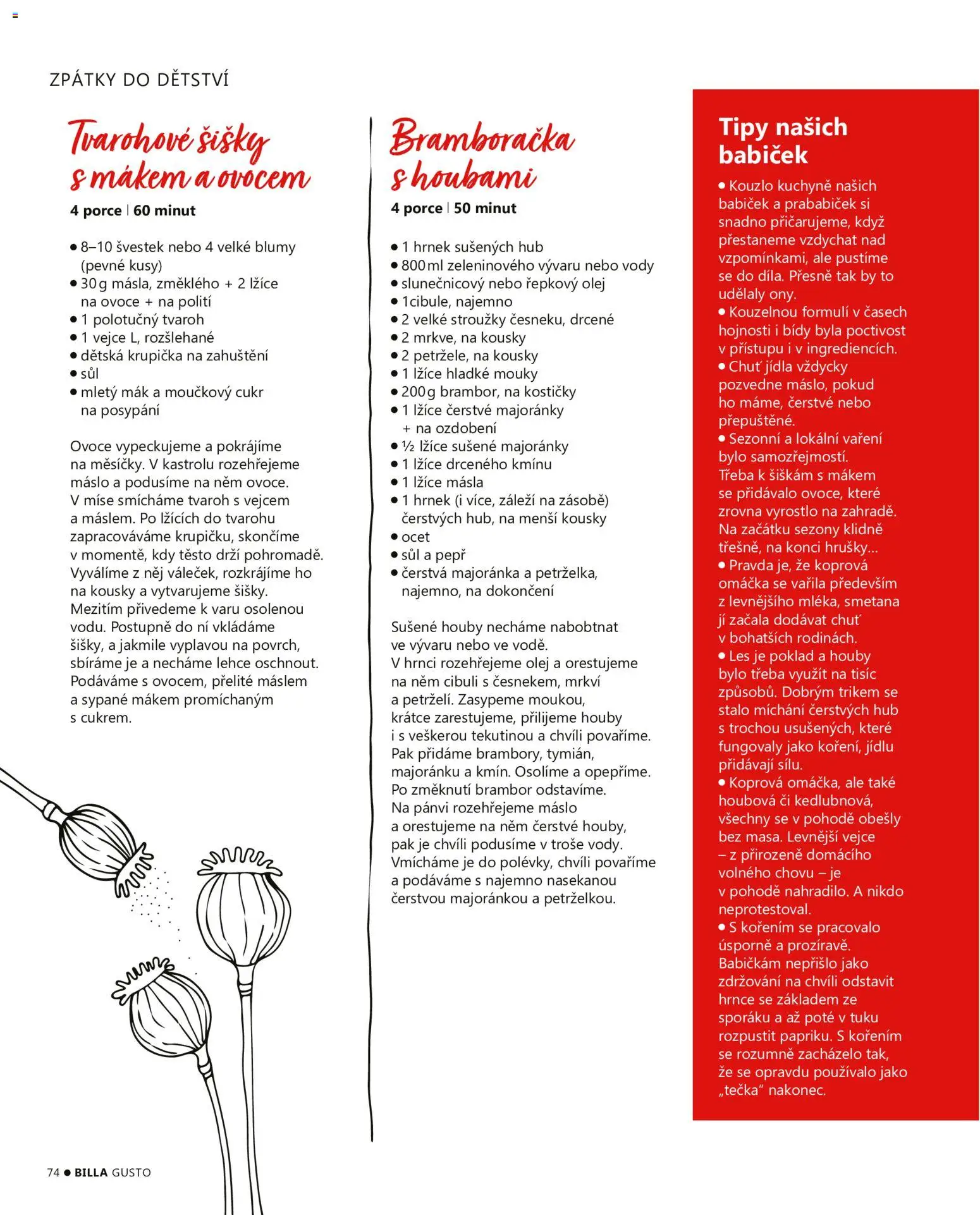 Billa leták - Gusto: Léto 2026 od 01.06.2026 | Strana: 74 | Produkty: Lžíce, Hrušky, Cukr, Těsto
