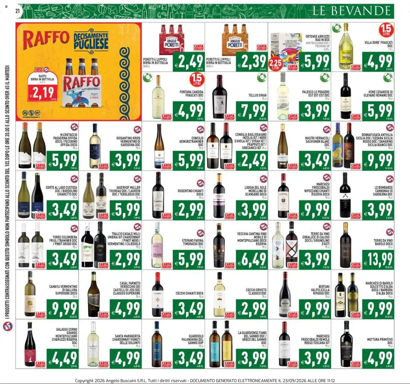 Volantino PIM Supermercati del 23/09/2026 | Pagina: 21 | Prodotti: Birra, Bevande, Vino, Farina