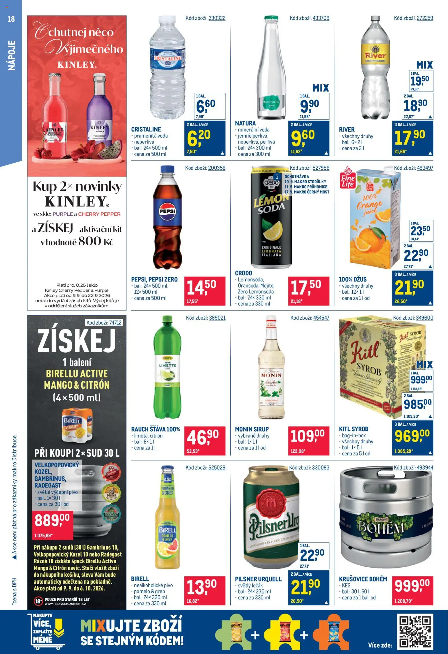 Makro leták - Gastronomie od 09.09.2026 | Strana: 18 | Produkty: Mango, Pivo, Pilsner, Sirup