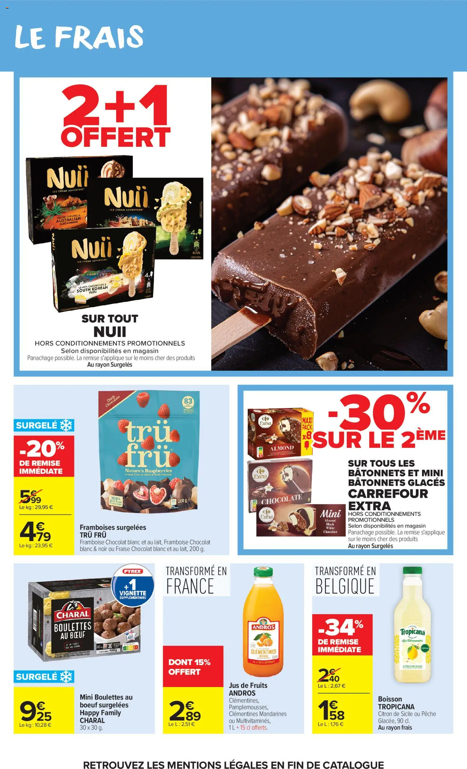 {H1} | Page: 25 | Produits: Glaces, Framboise, Pêche, Chocolat