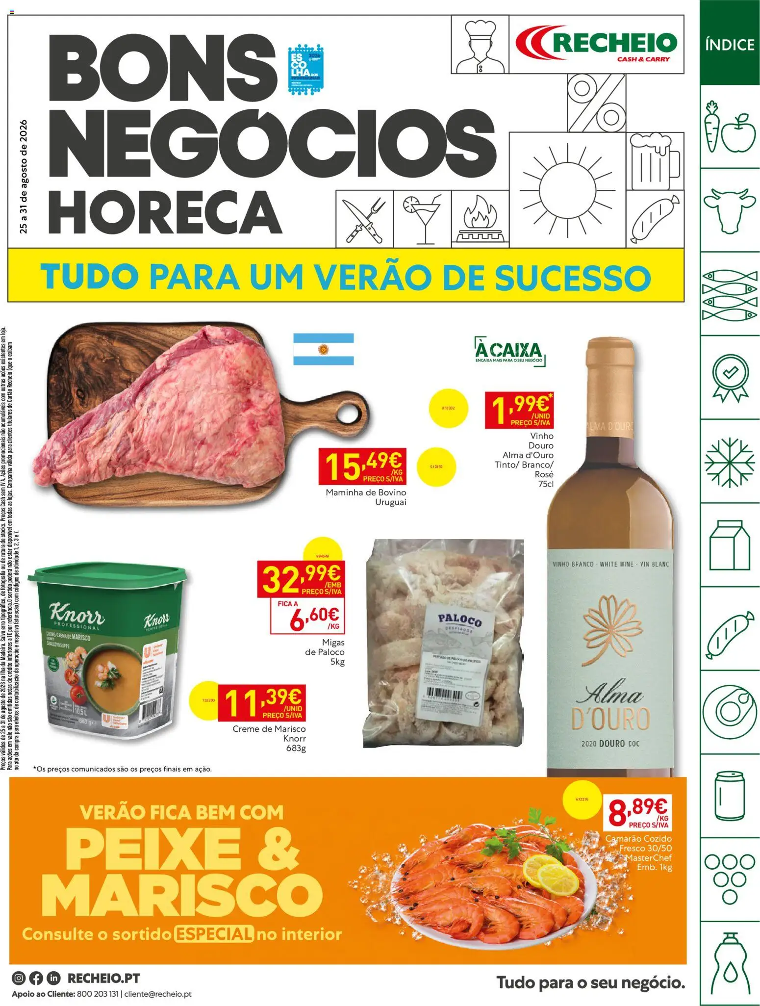 Recheio Horeca Madeira │ válido de 25/08/2026 | Página: 1 | Produtos: Vinho branco, Vinho, Peixe, Creme