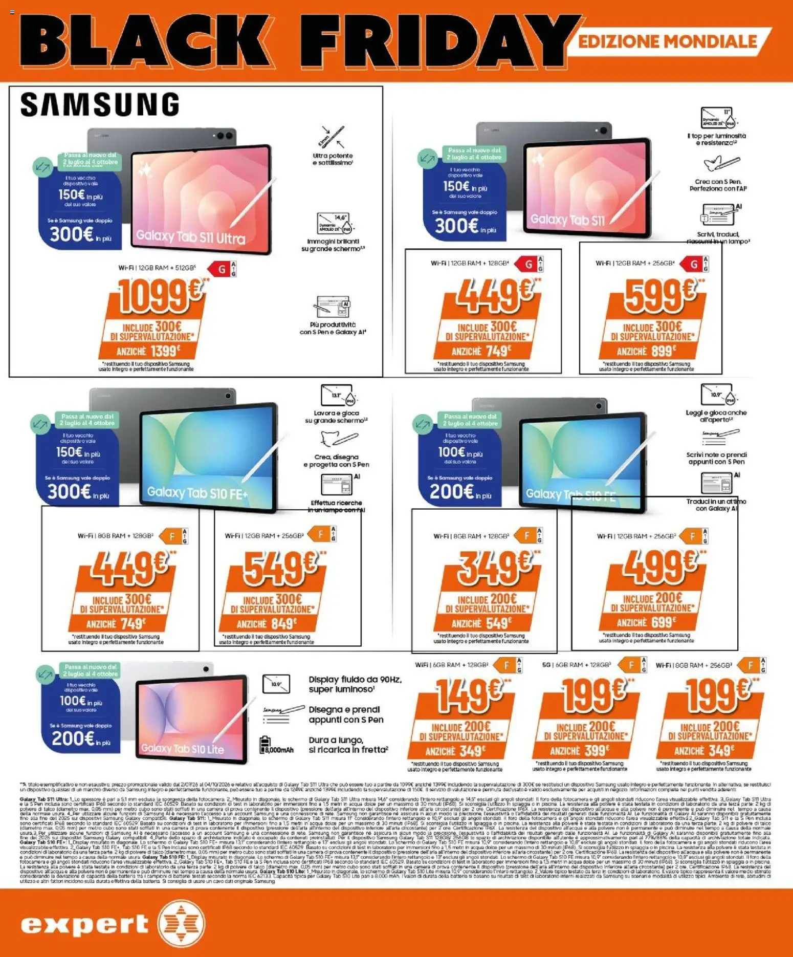 Volantino Expert del 02/07/2026 | Pagina: 18 | Prodotti: Schermo, Samsung Galaxy, Fotocamera, Batteria