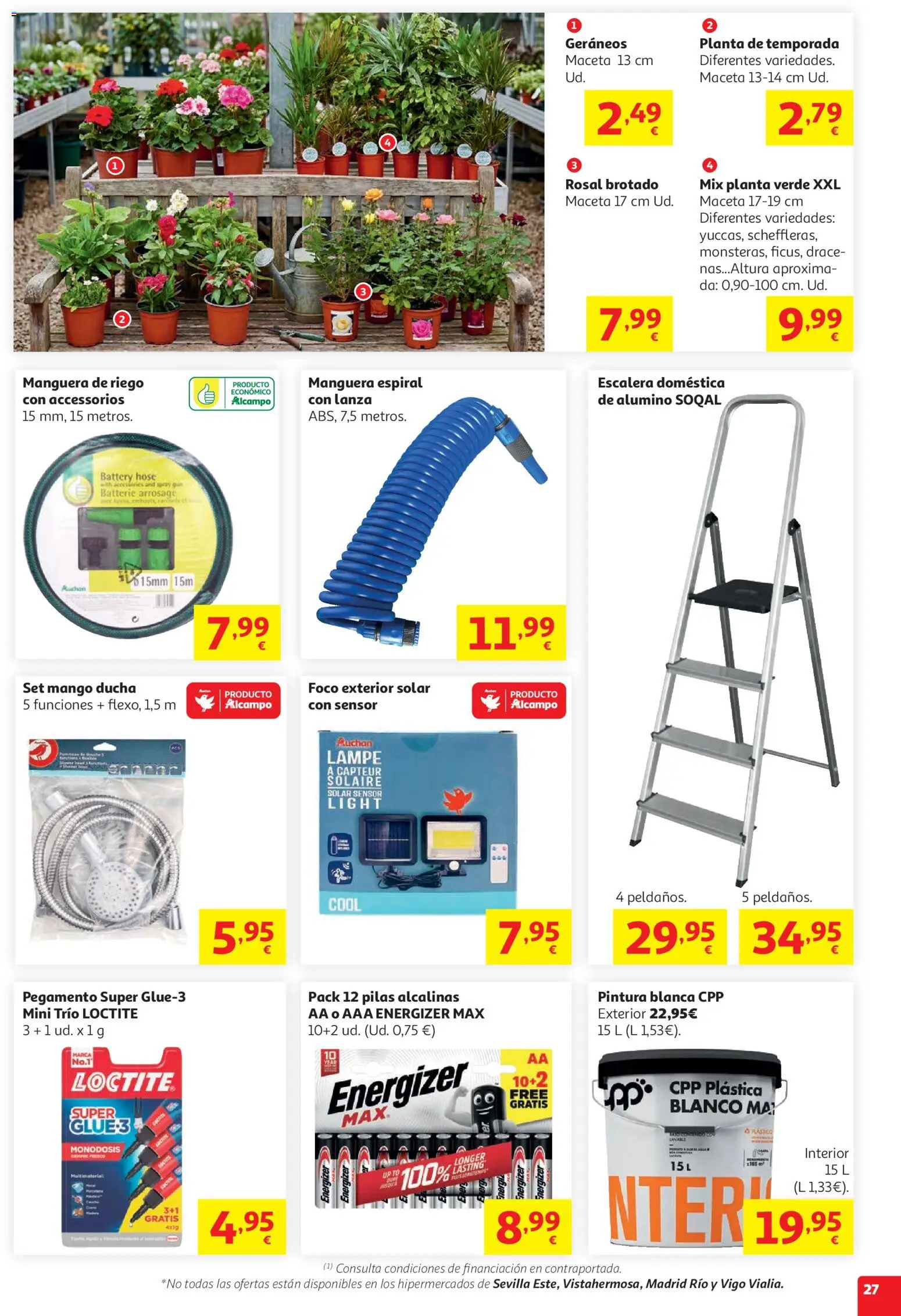 Alcampo HG Nacional │ válido desde el 05.05.2026 | Página: 27 | Productos: Manguera, Ρούτερ, Ducha, Maceta