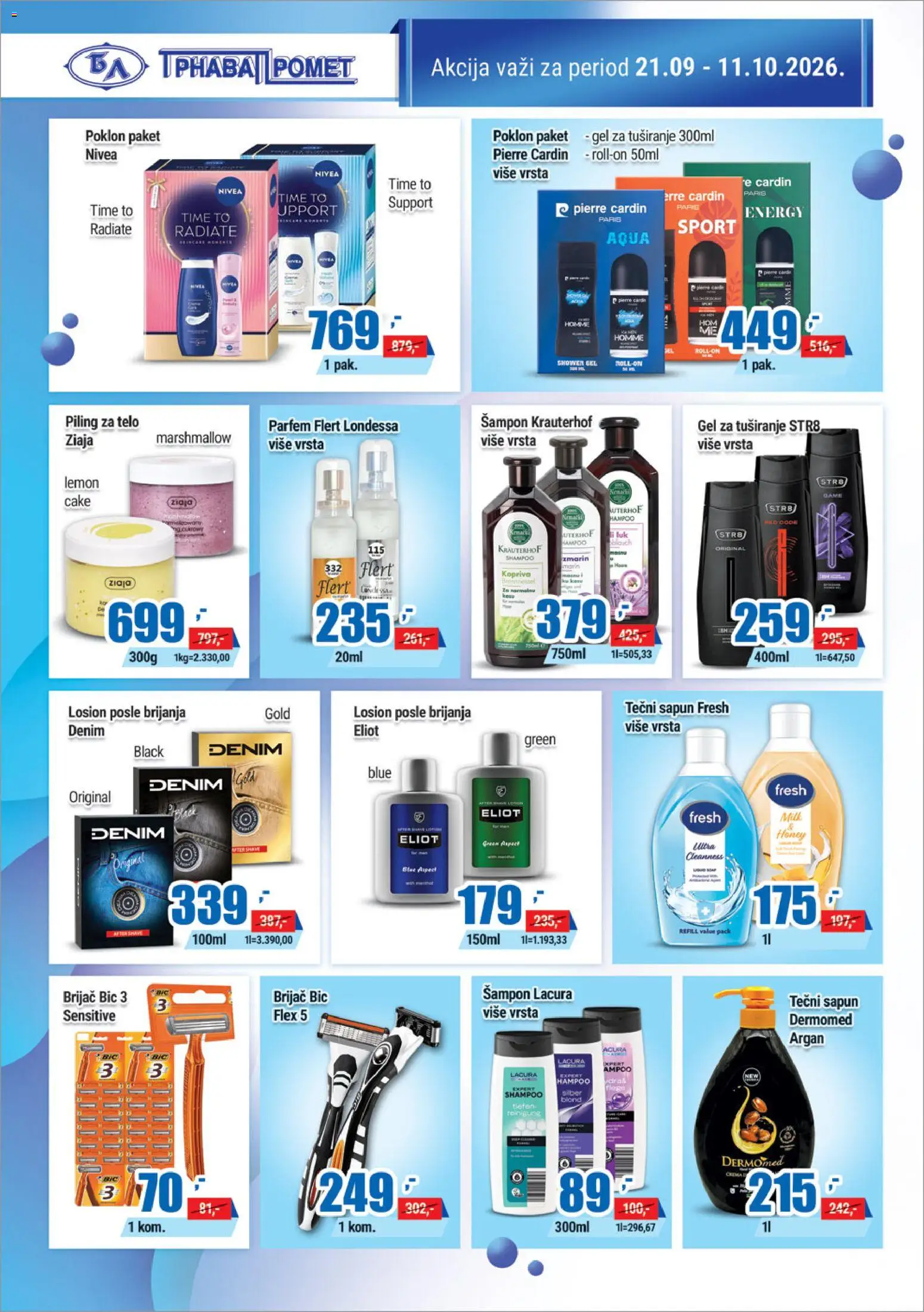 Trnava Promet katalog - važi od 21.09.2026 | Strana: 20 | Proizvode: Tečni sapun, Nivea, Piling, Marshmallow
