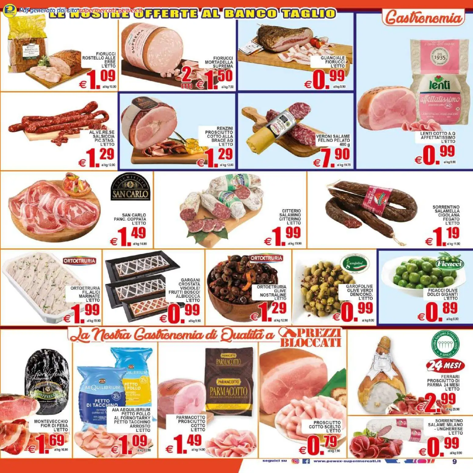 Volantino Pewex del 29.04.2026 | Pagina: 9 | Prodotti: Salamella, Salame, Tacchino, Mortadella