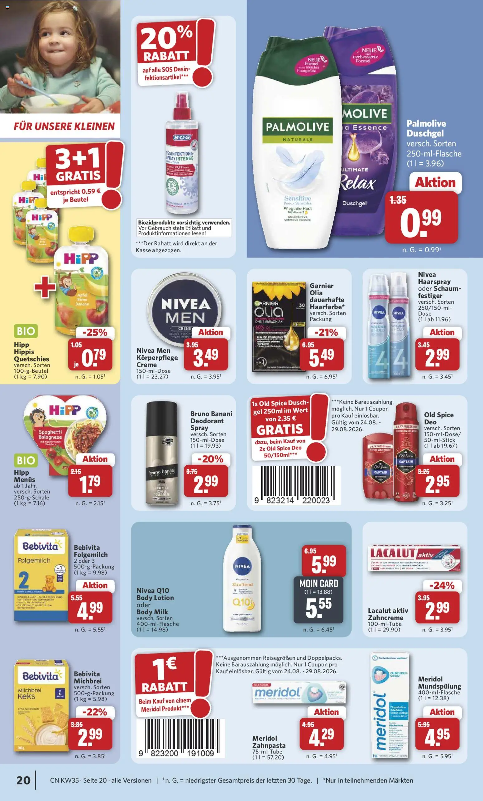 Combi Prospekt – gültig ab 24.08.2026 | Seite: 26 | Produkte: Spaghetti, Deodorant, Zahnpasta, Body Milk