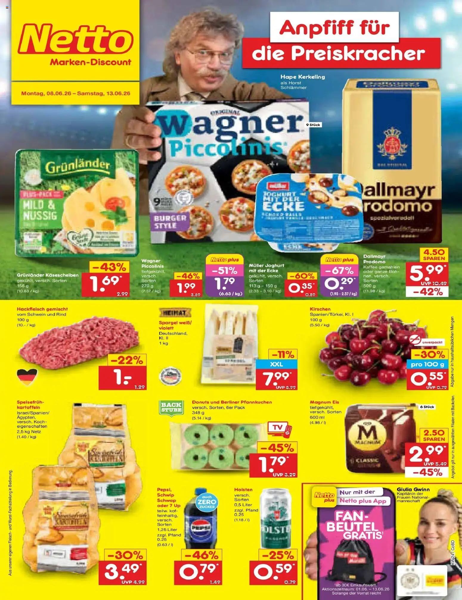 Netto Marken-Discount Prospekt Delitzsch – gültig ab 08.06.2026 | Seite: 1 | Produkte: Holsten, Kirschen, Kartoffeln, Dallmayr