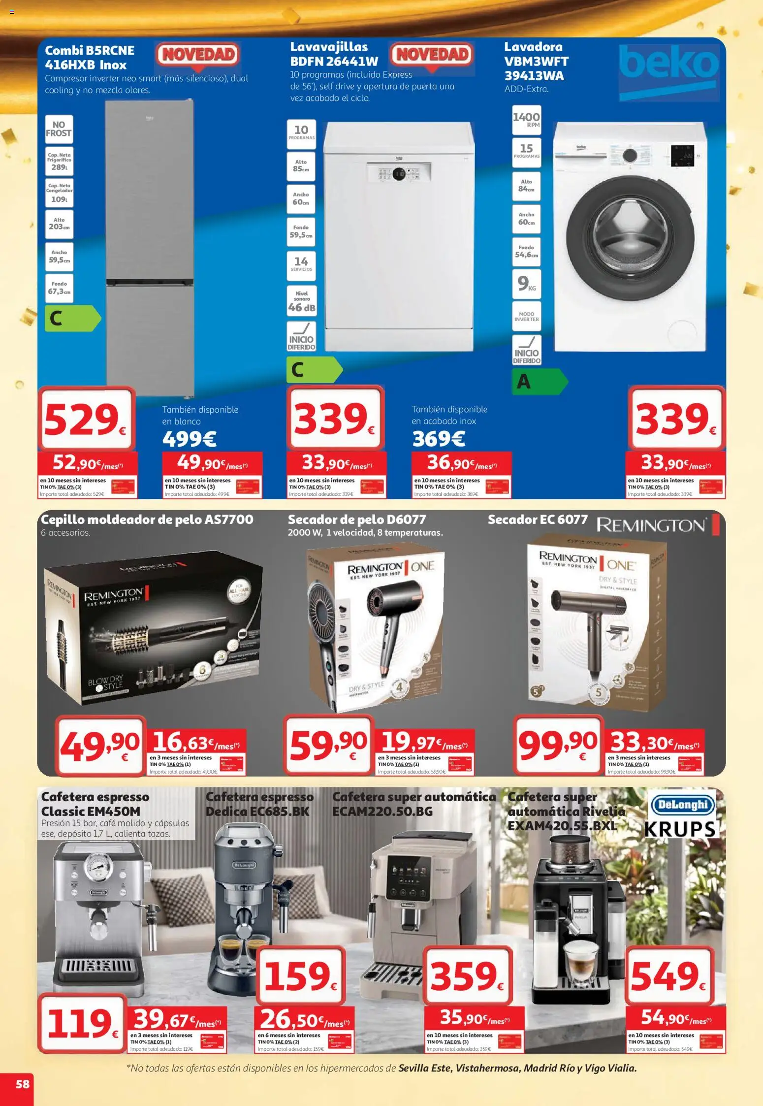 Alcampo folleto Fuenlabrada │ válido desde el 22/10/2026 | Página: 58 | Productos: Cepillo, Cepillo moldeador, Lavadora, Lavavajillas