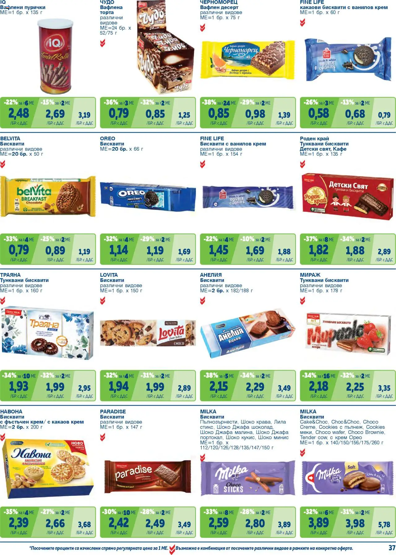 {H1} | Страница: 37 | Продукти: Крем, Пурички, Торта, Бисквити