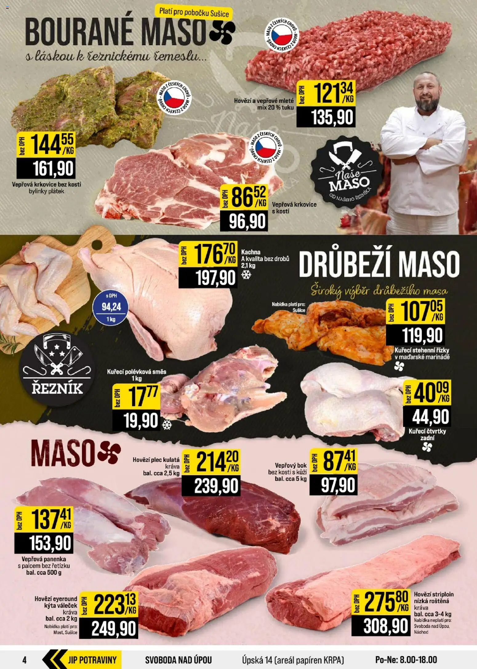 Jip leták - Cash & Carry od 02.09.2026 | Strana: 4 | Produkty: Řízky, Vepřová panenka, Vepřová krkovice bez kosti, Krkovice