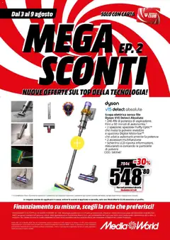 Anteprima del volantino Media World volantino valido a partire dal 03/08/2026 | Pagina: 52 | Prodotti: Spazzola, Schermo, Pavimento, Dyson