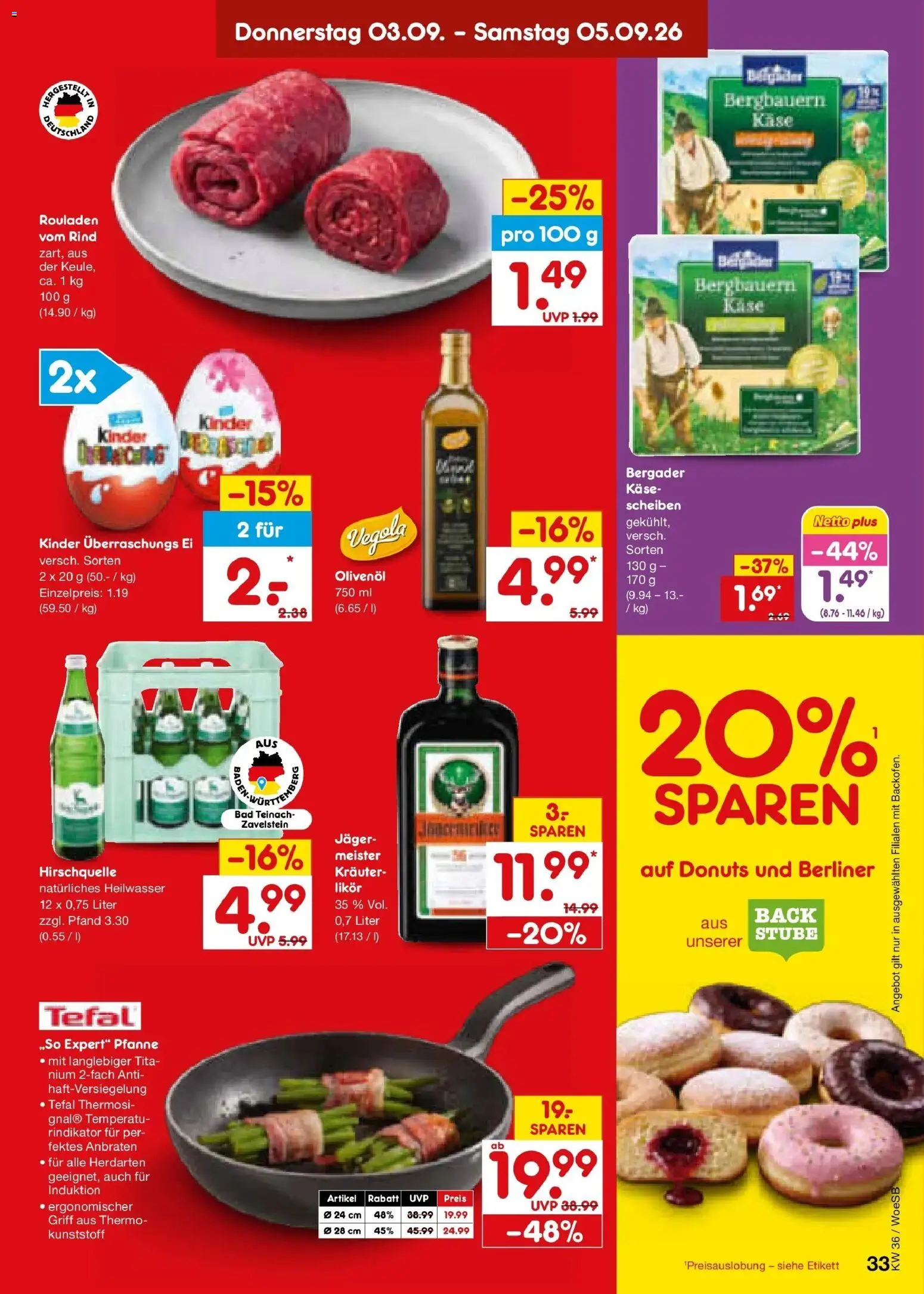Netto Marken-Discount Prospekt Gemmingen (ab 31.08.2026) » Angebote | Seite: 45 | Produkte: Käse, Likör, Bad, Donuts