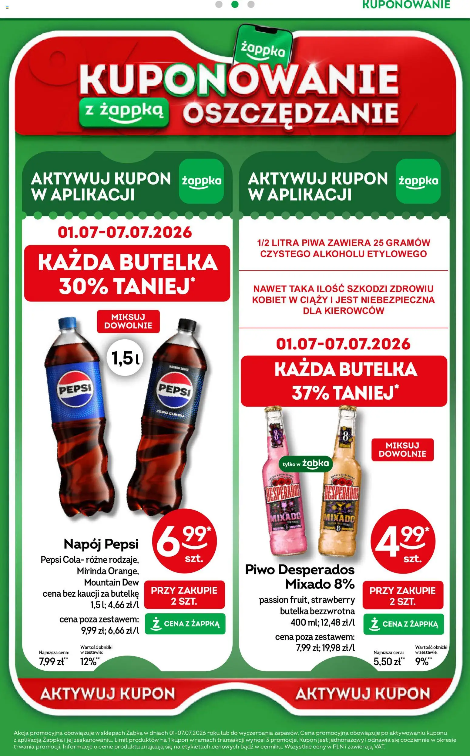 Żabka gazetka od 01.07.2026 | Strona: 45 | Produkty: Pepsi, Piwo Desperados, Piwo