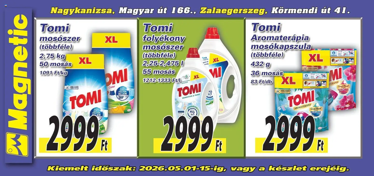 Magnetic akciós ujság - amely érvényes a következő dátumtól: 01.05.2026 | Oldal: 4 | Termékek: Mosókapszula, Mosószer