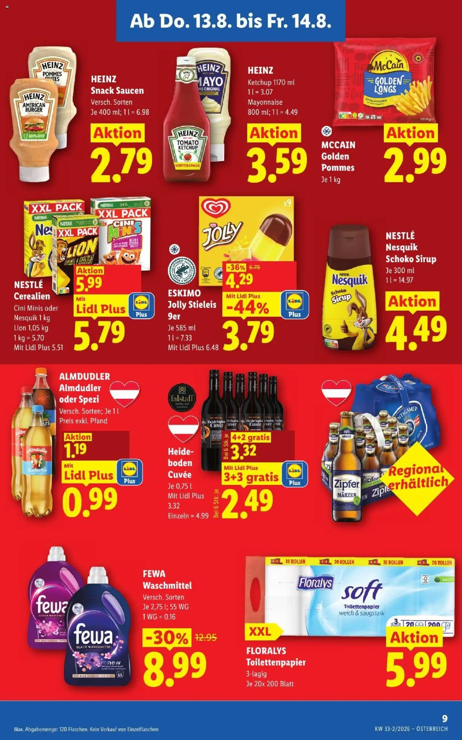 Lidl - Flugblatt gültig ab 13.08.2026 | Seite: 11 | Produkte: Ketchup, Burger, Mayonnaise, Waschmittel