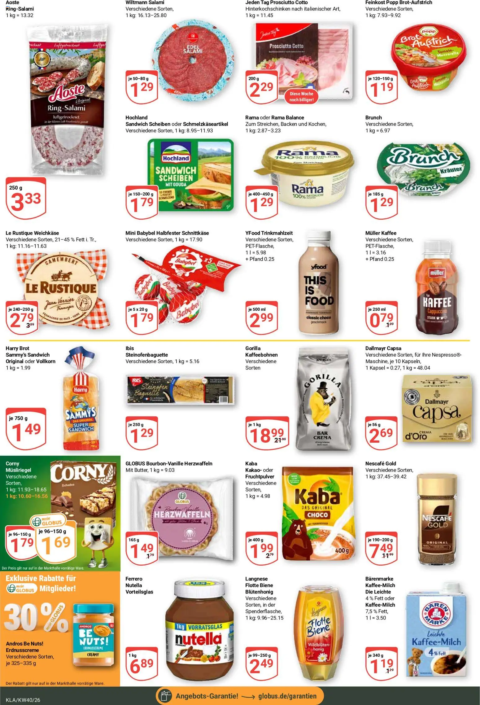 Globus Prospekt Kaiserslautern – gültig ab 28.09.2026 | Seite: 15 | Produkte: Kaffee, Dallmayr, Babybel, Dallmayr capsa