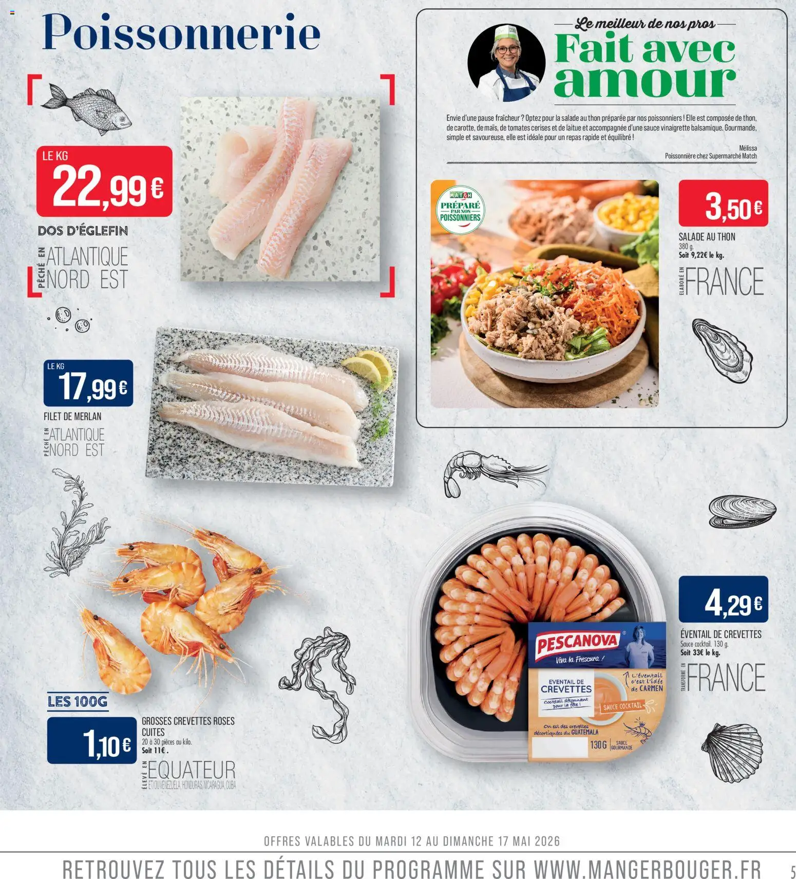 {H1} | Page: 7 | Produits: Laitue, Crevettes, Dos d'églefin, Thon