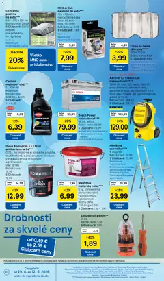 Tesco leták platný od 29.04.2026 | Strana: 40 | Produkty: Plachta, Skrutkovač, Tlakový čistič, Autobatéria