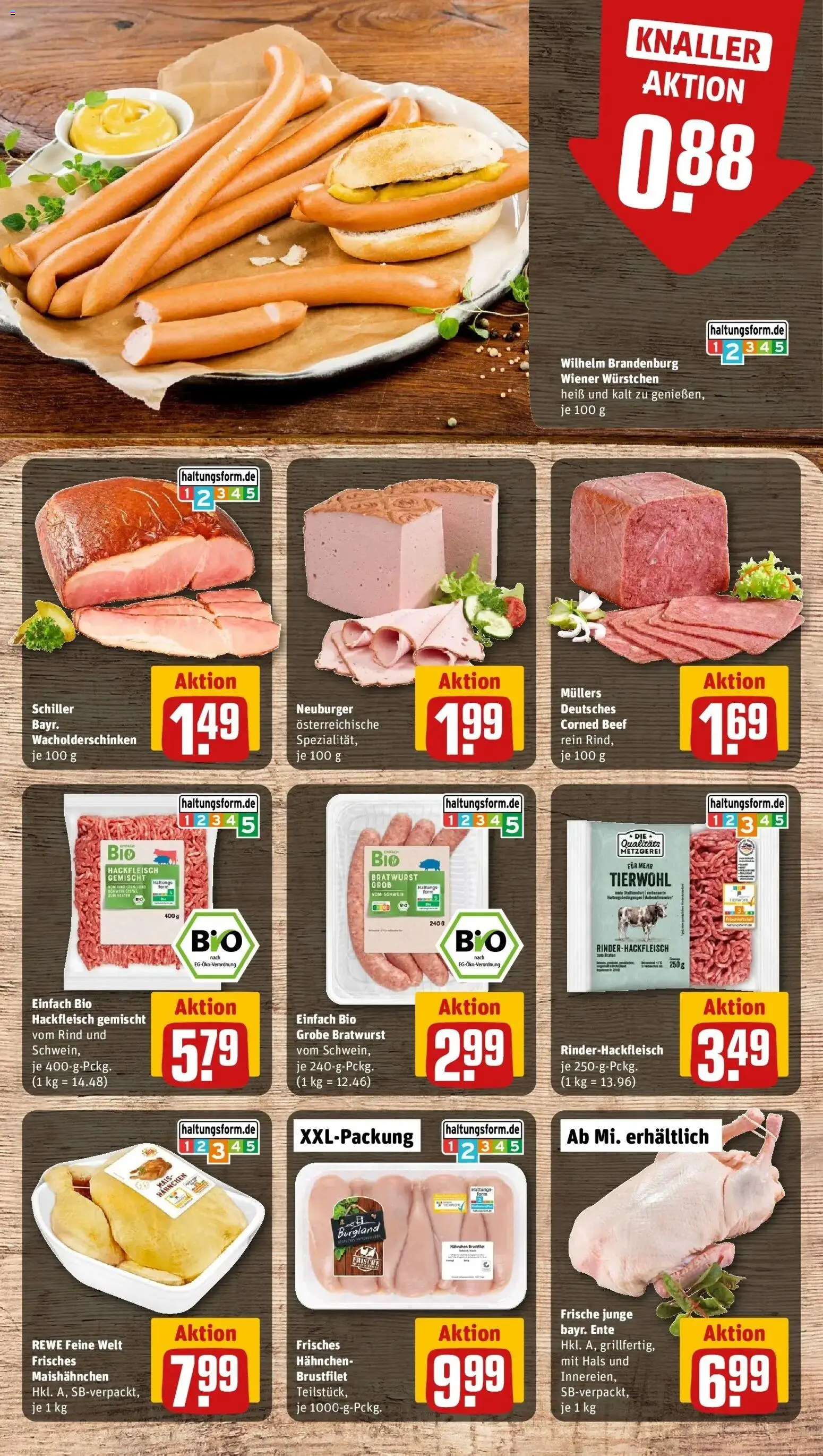 REWE Prospekt ab 28.09.2026 zum Blättern » Angebote | Seite: 16 | Produkte: Mais, Wiener wurstchen, Ente, Hackfleisch