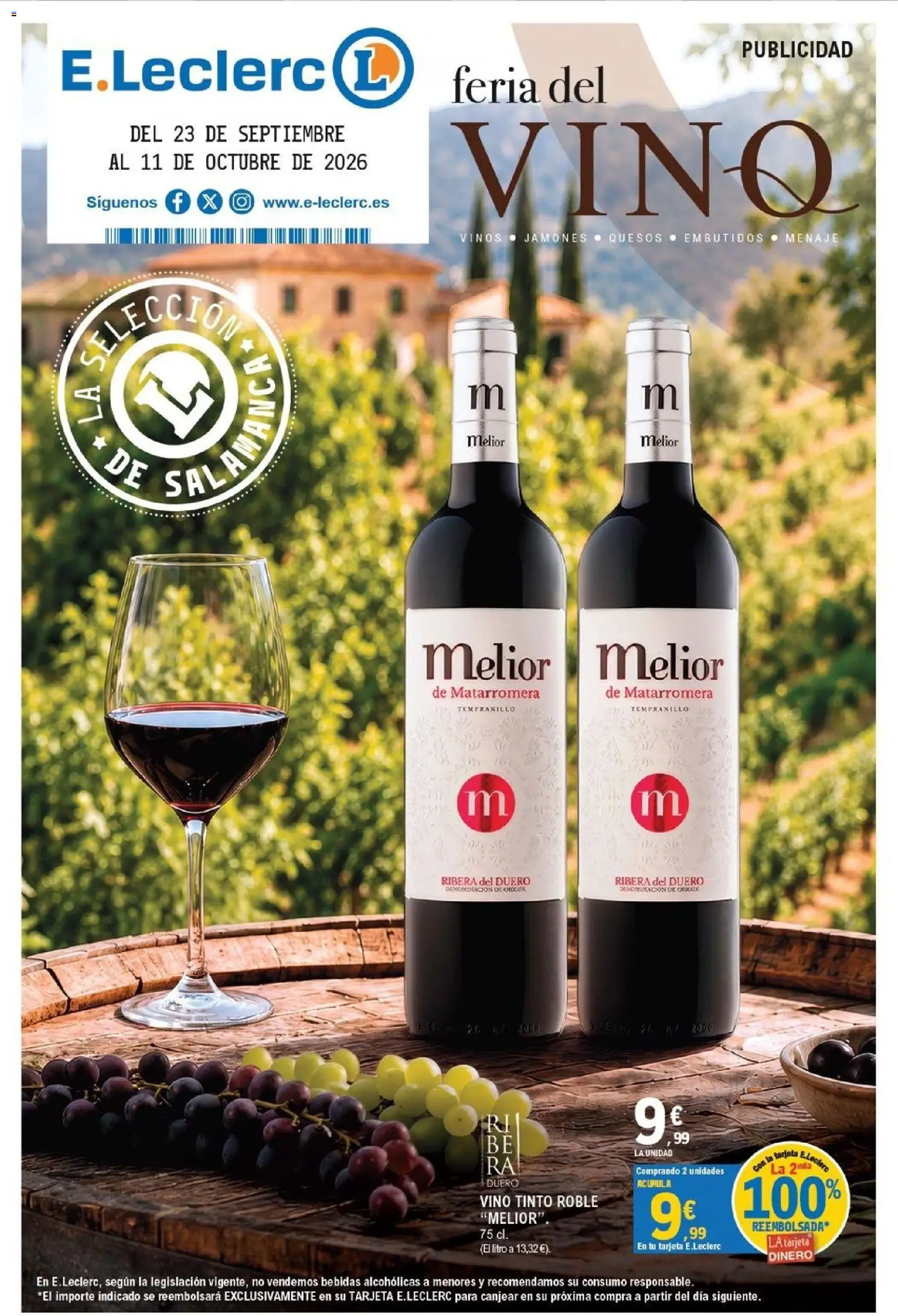 E.Leclerc folleto Salamanca │ válido desde el 23/09/2026 | Página: 23 | Productos: Vino tinto, Vino, Bebidas