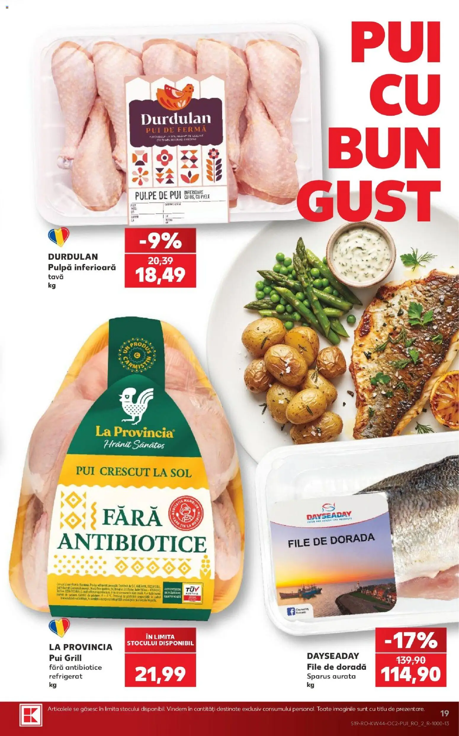 Noul catalog Kaufland – valabil de la 28.10.2026 | Pagină: 19 | Produse: Pui grill, Grill, La provincia, Dayseaday