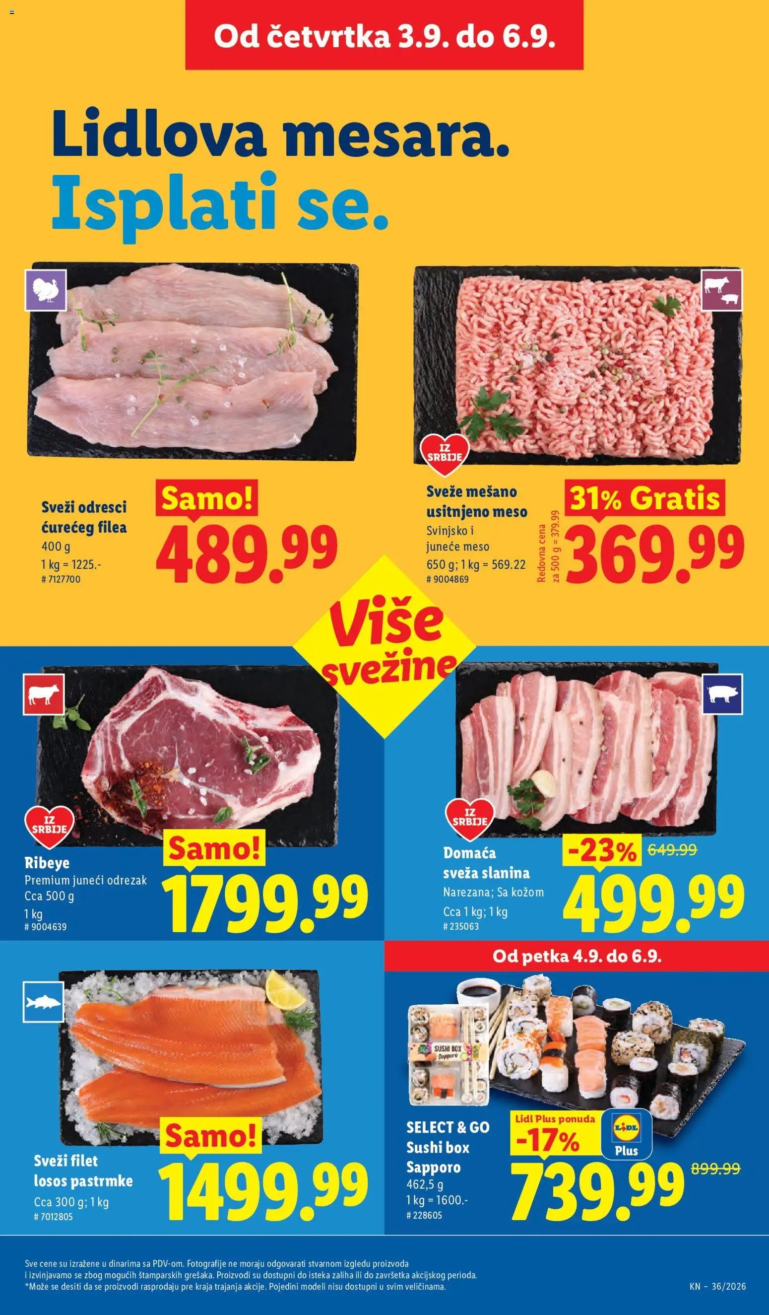 Lidl katalog - važi od 03.09.2026 | Strana: 25 | Proizvode: Juneće meso, Sushi, Losos, Meso