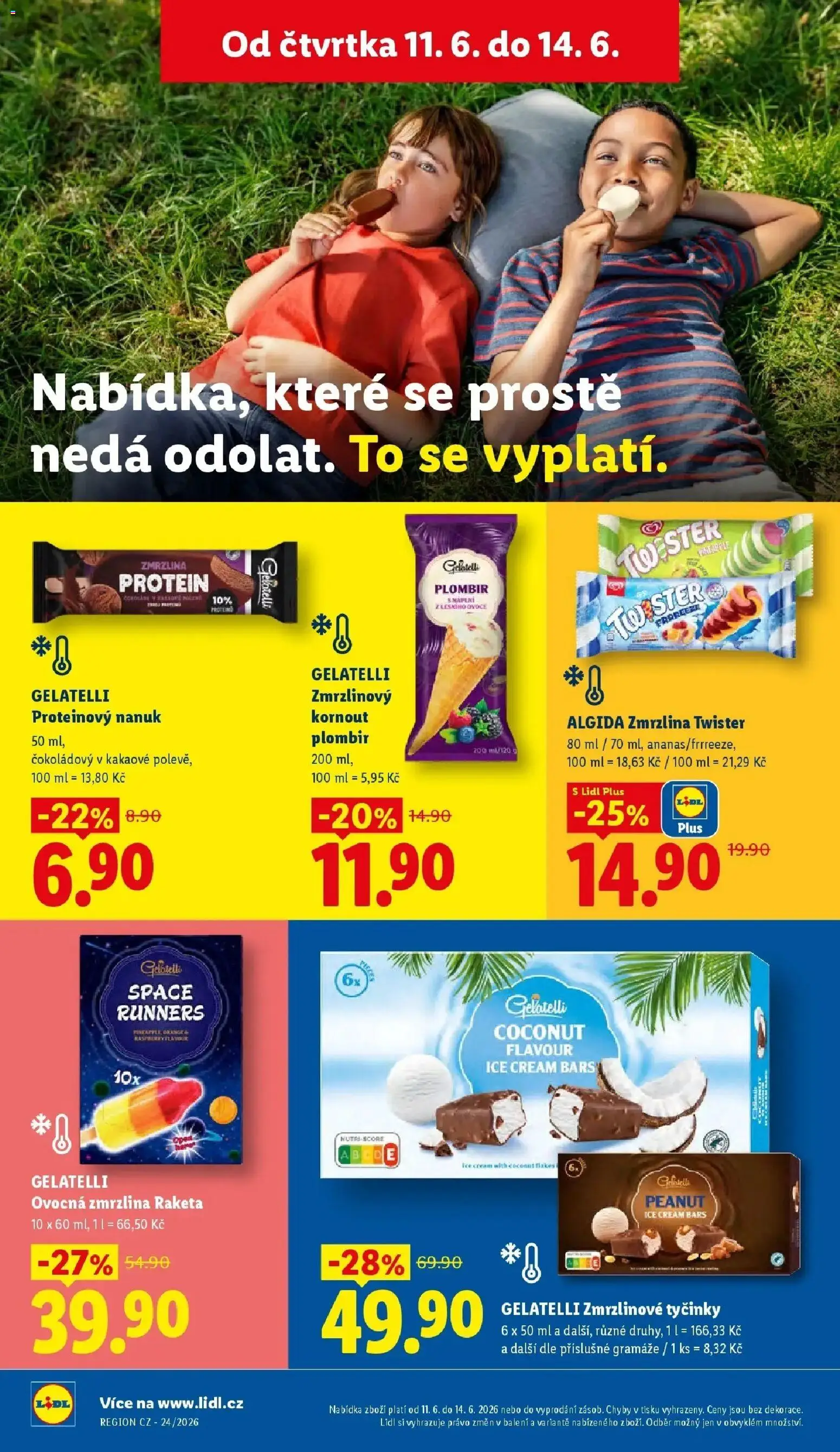 Lidl aktuální leták od 11.06.2026 | Strana: 34 | Produkty: Nanuk, Ovoce, Zmrzlina, Plombir