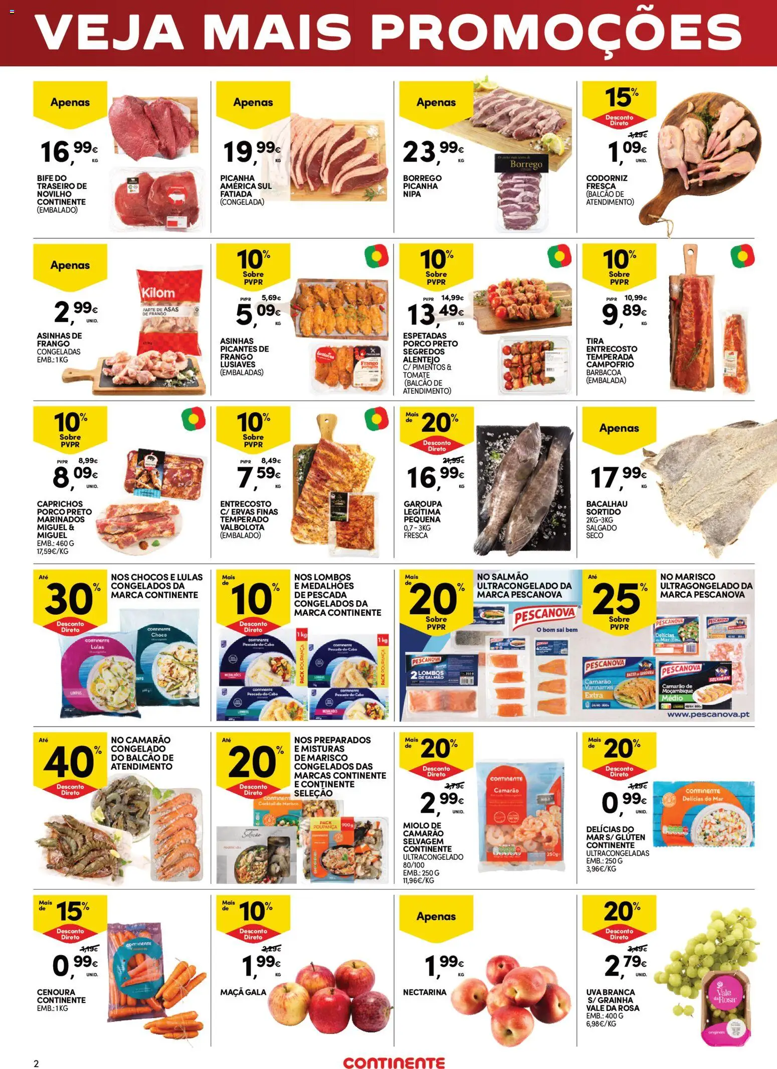 Continente Fim de Semana à Continente │ válido de 17/07/2026 | Página: 2 | Produtos: Cabo, Frango, Lulas, Camarão