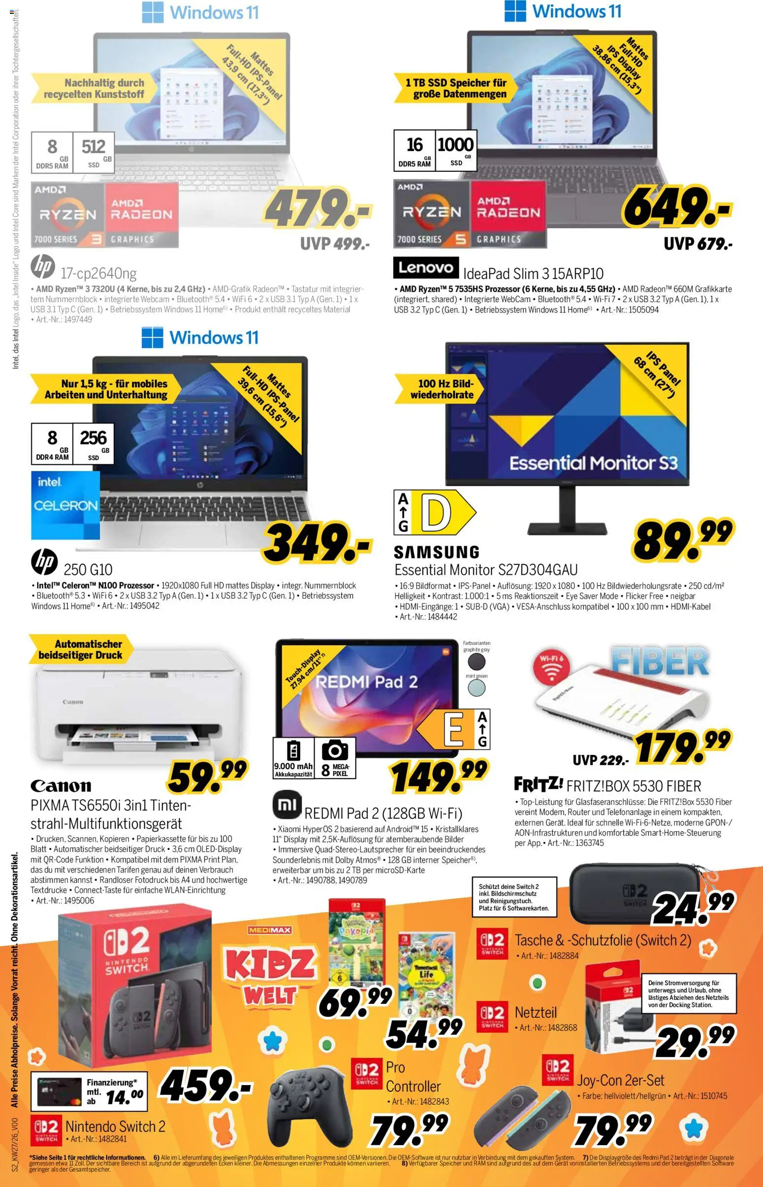 Medimax Prospekt – gültig ab 27.06.2026 | Seite: 2 | Produkte: Lenovo, USB, Samsung, Monitor