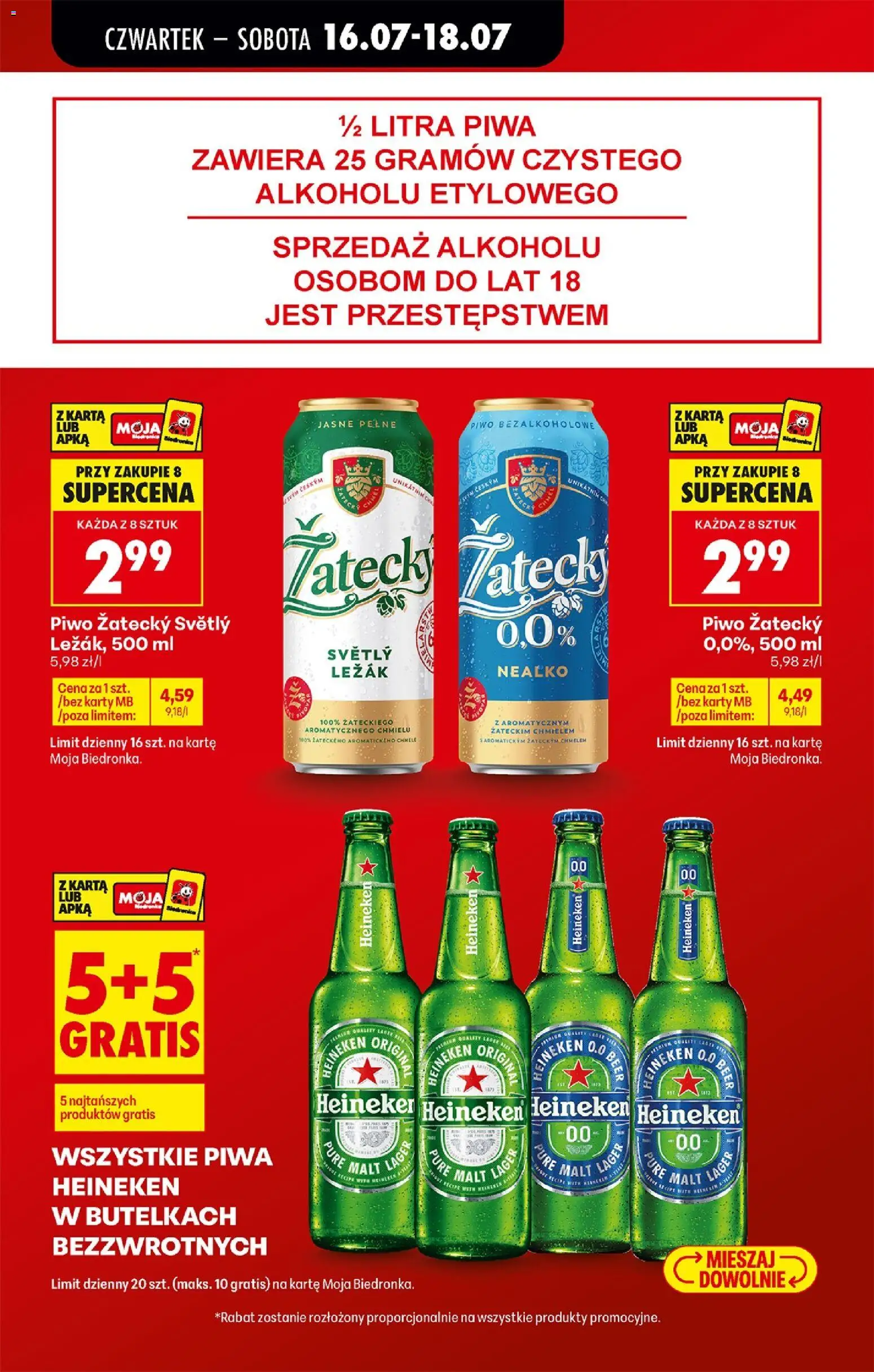 Biedronka Polsko leták - Codziennie niskie ceny od 16.07.2026 | Strana: 13 | Produkty: Heineken, Karty