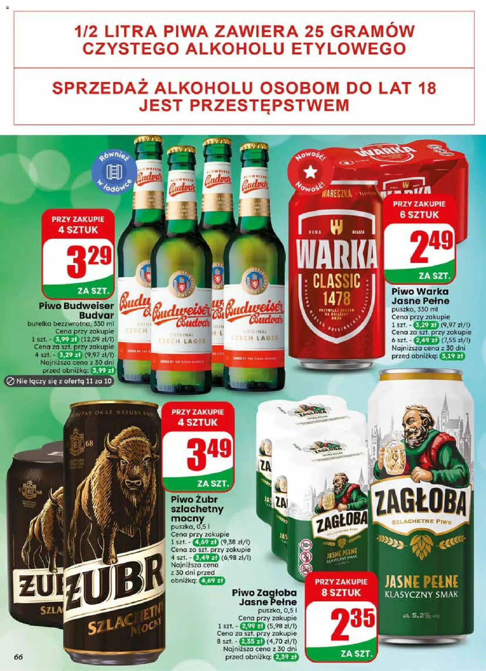 Dino gazetka od 20.05.2026 | Strona: 66 | Produkty: Piwo żubr, Warka, Piwo Warka, Piwo