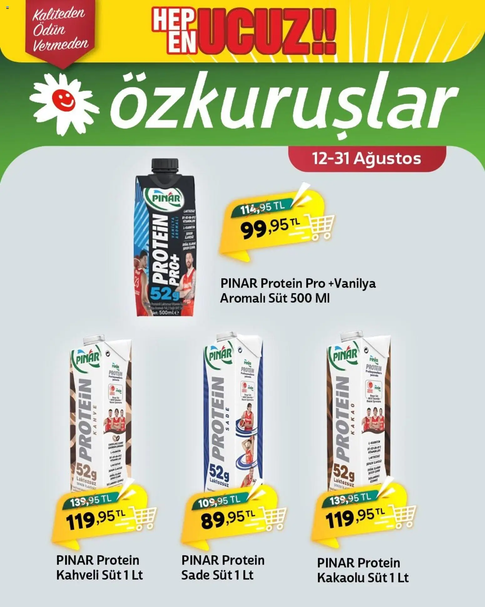 Özkuruşlar Katalog - 12 Ağustos 2026 tarihinden itibaren geçerlidir | Sayfa: 4 | Ürünler: Süt, Kahve, Et