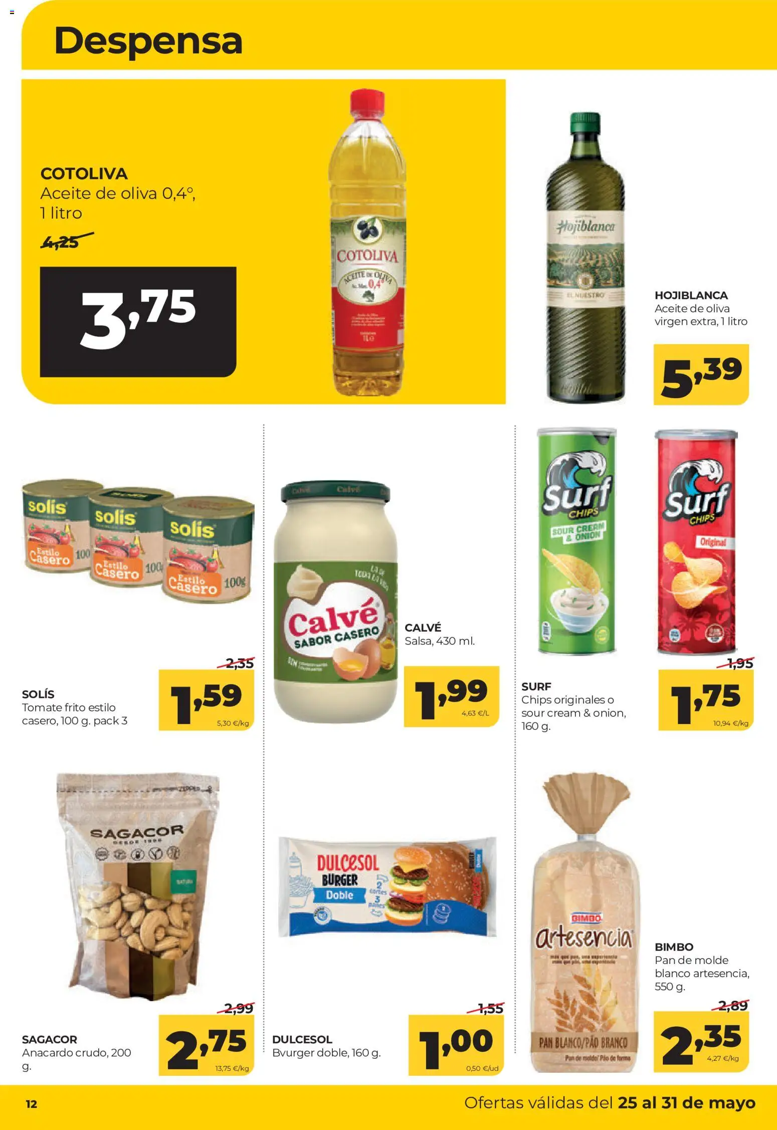 Alimerka folleto Asturias │ válido desde el 25.05.2026 | Página: 12 | Productos: Aceite, Pan, Aceite de oliva, Pan de molde