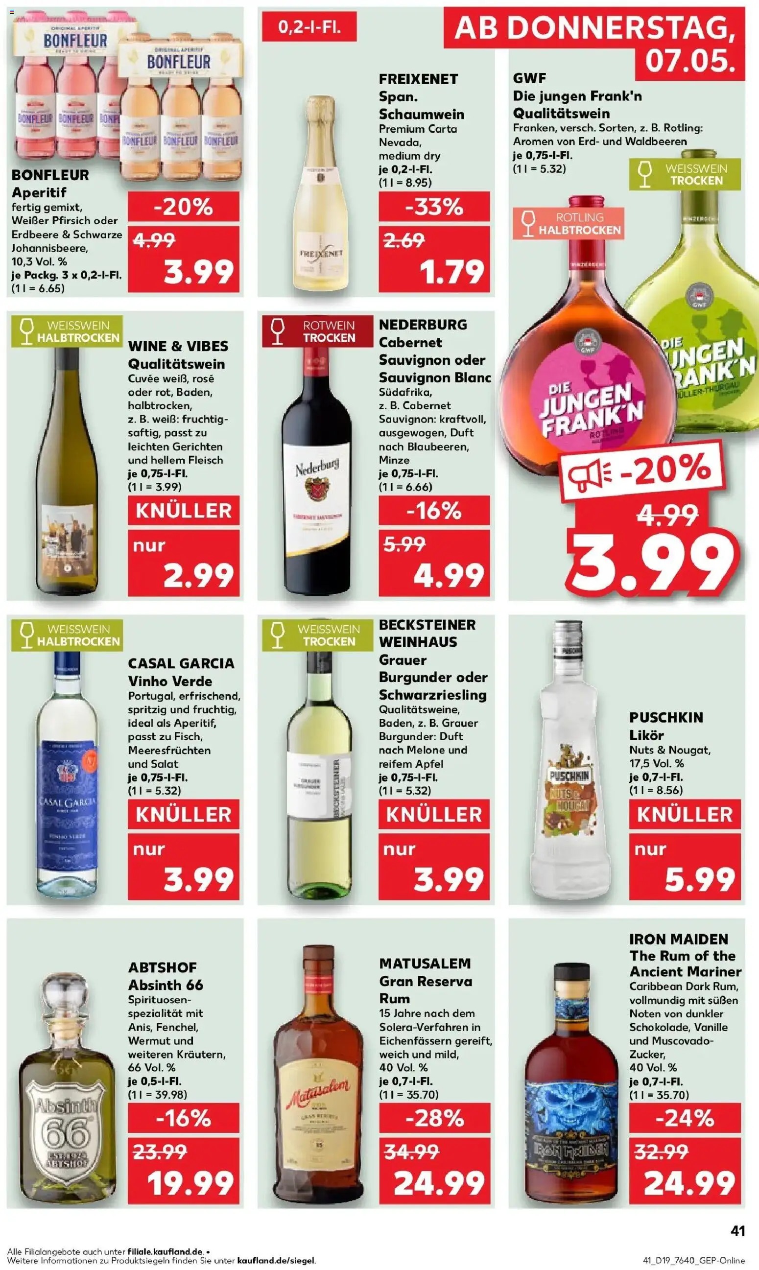 Prospekt Kaufland ab 04.05.2026 » Angebote Online zum Blättern | Seite: 46 | Produkte: Weißwein, Melone, Fleisch, Salat
