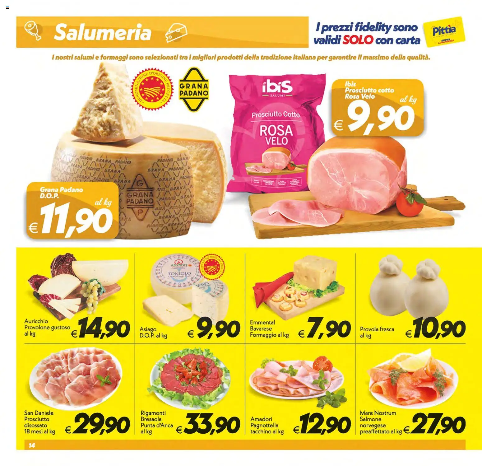 Volantino SuperConveniente del 19/06/2026 | Pagina: 14 | Prodotti: Salmone, Tacchino, Grana Padano, Provola