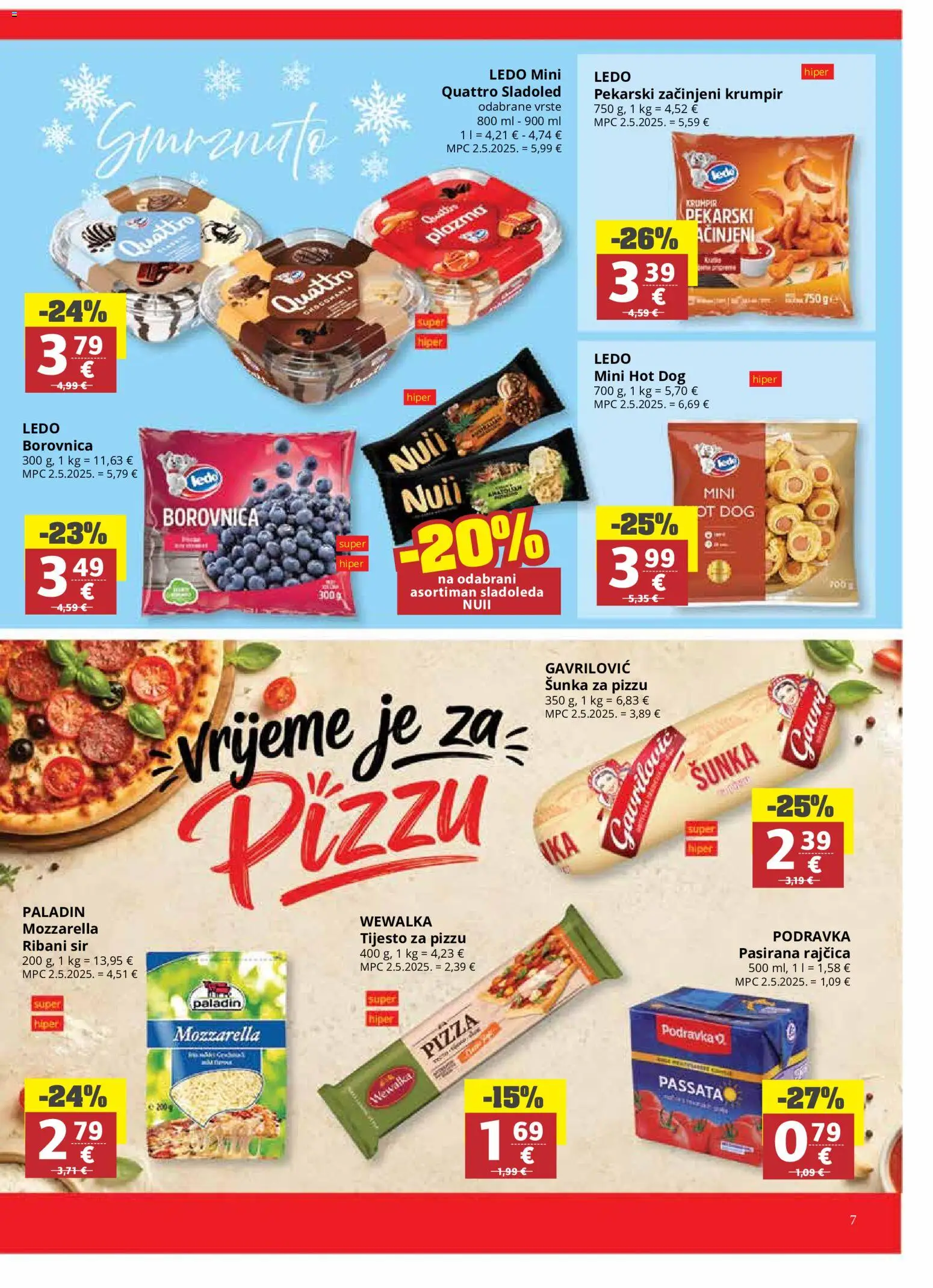 Ribola katalog | vrijedi od 19.08.2026 | Stranica: 7 | Proizvodi: Šunka, Podravka, Ledo, Sladoled