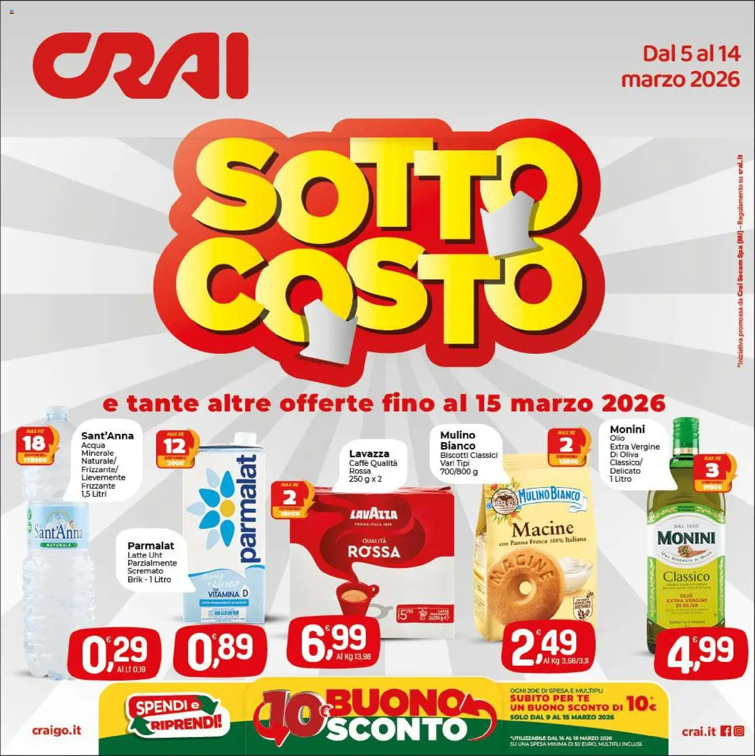 Volantino CRAI del 05.03.2026 | Pagina: 1 | Prodotti: Caffè, Tè, Latte, Olio